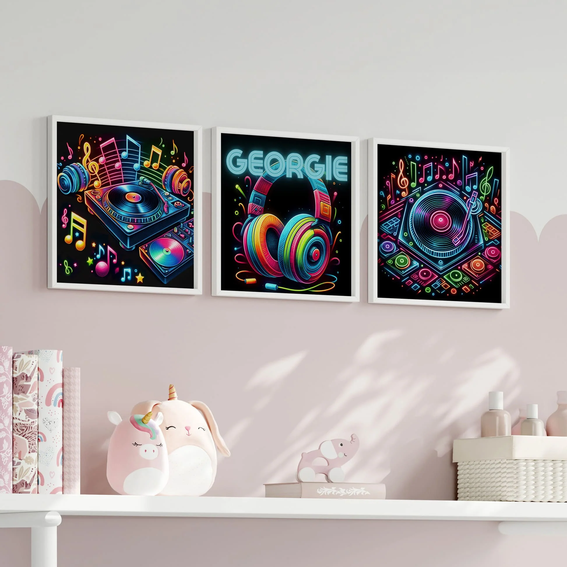 Black & Bold DJ Inspired Prints | Personalised Nursery Prints