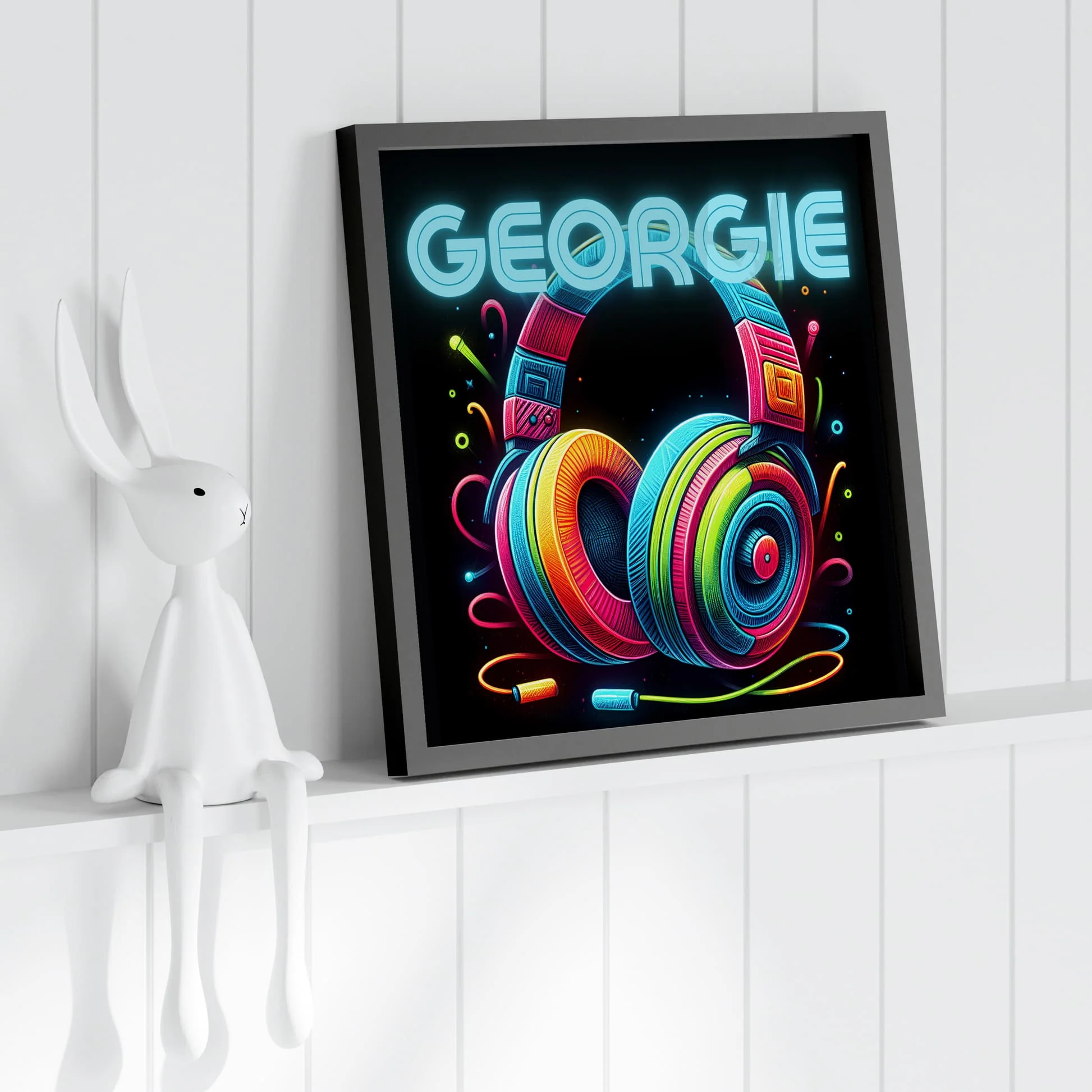 Black & Bold DJ Inspired Prints | Personalised Nursery Prints - Image 2