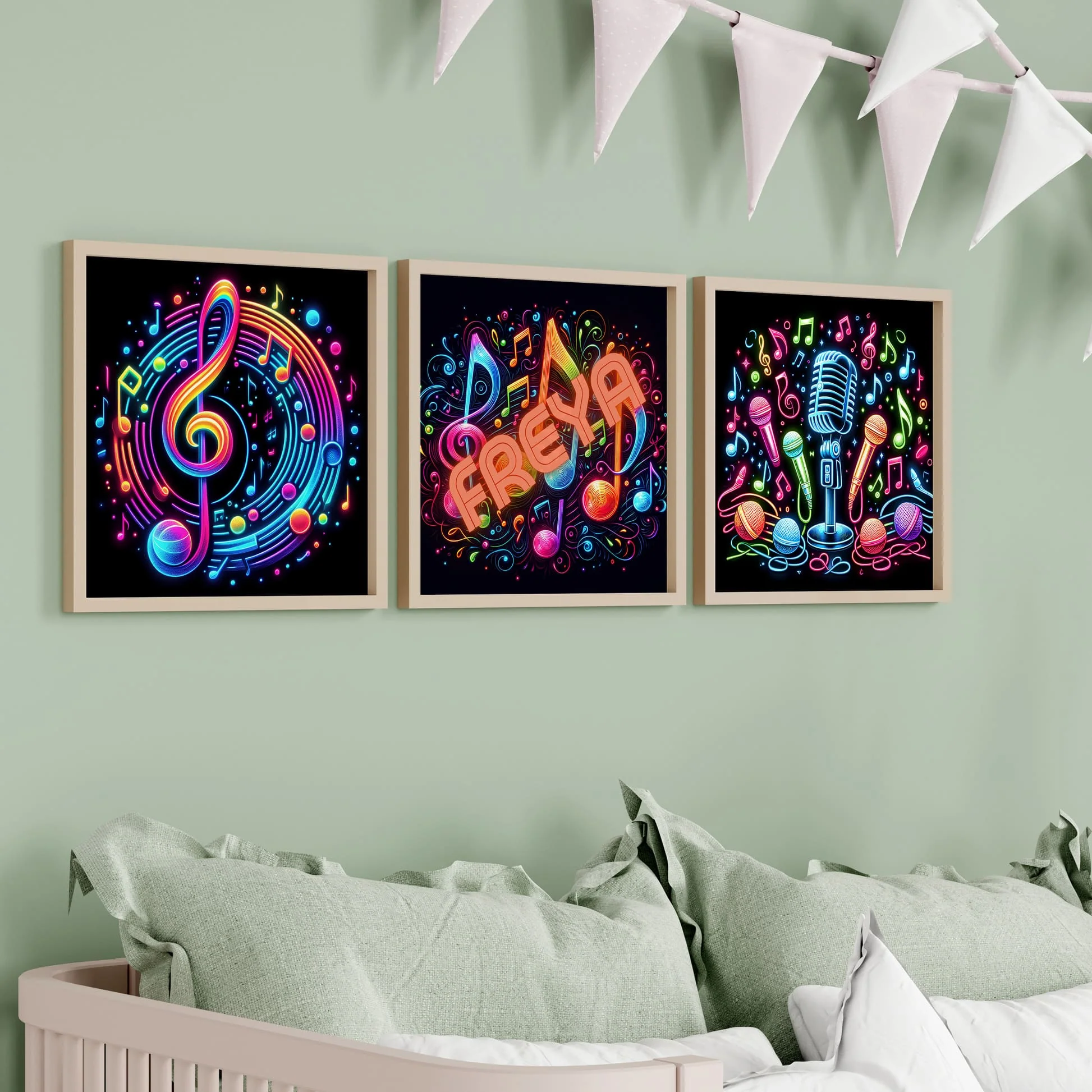 Black & Bold Music | Personalised Nursery Art