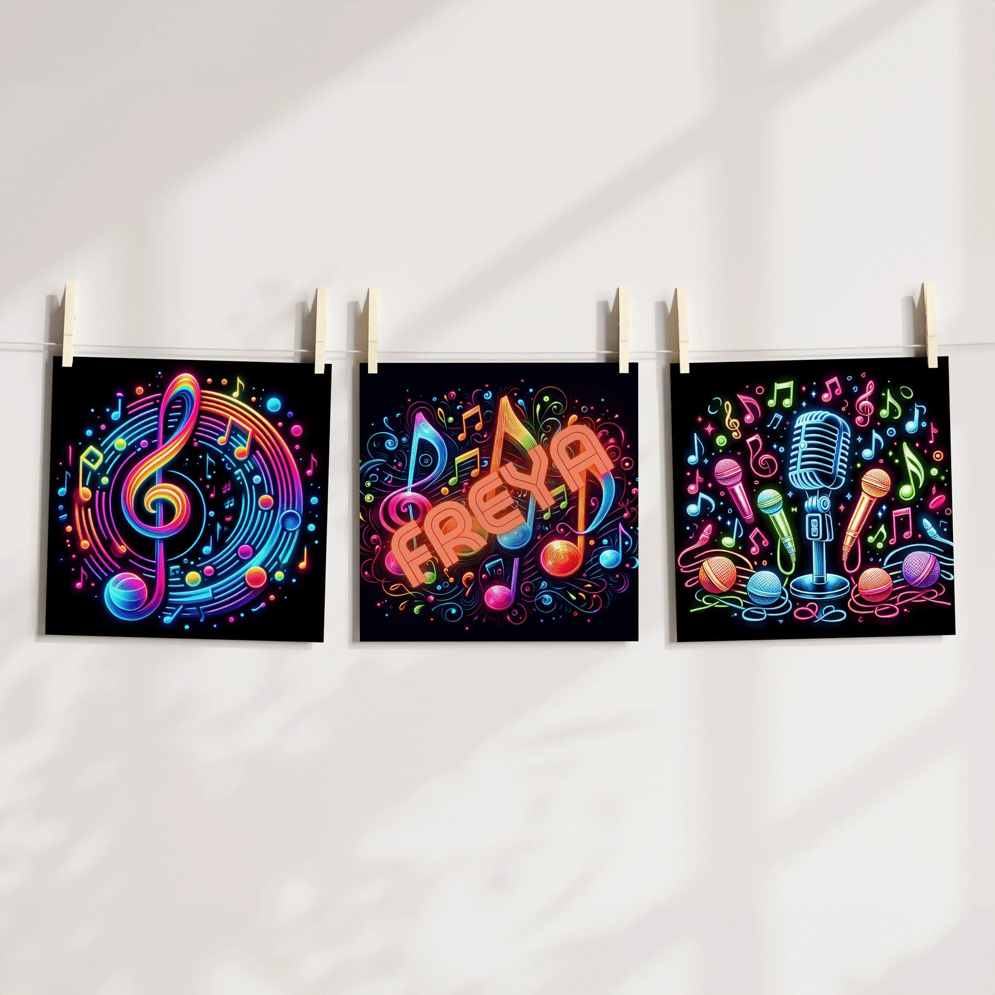 Black & Bold Music | Personalised Nursery Art - Image 2