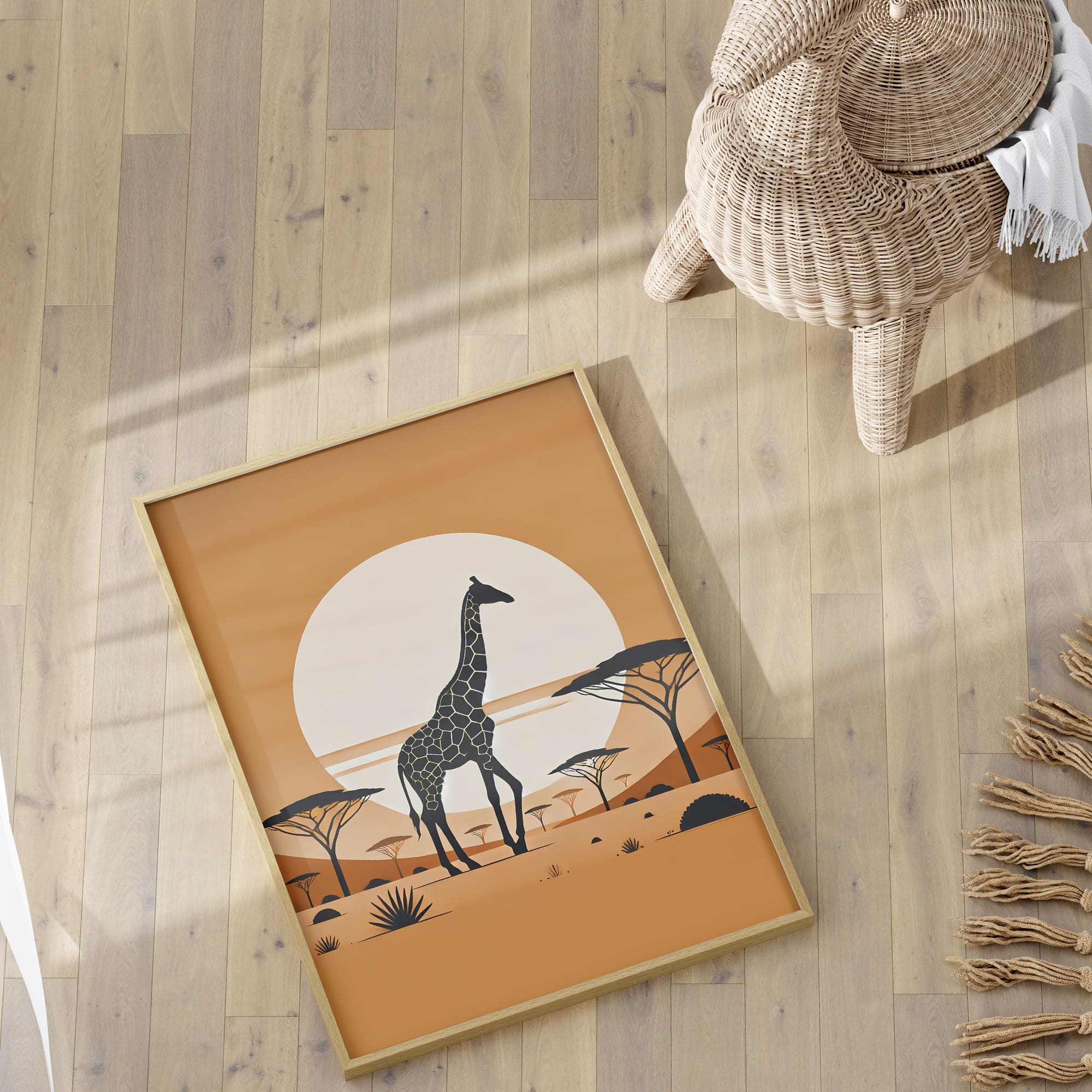 Boho Minimalist Summer Safari | Children's Wall Art Set of 3 - Image 2
