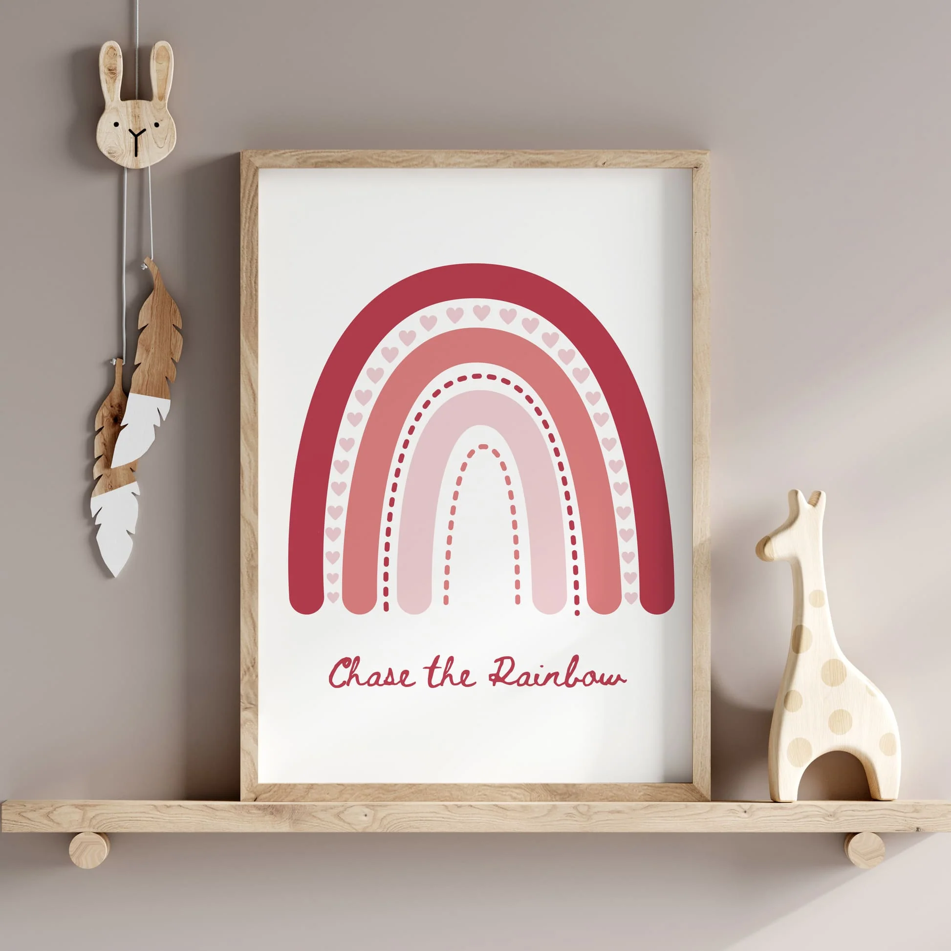Boho Pink Serenity | Set of 3 Personalised Nursery Art - Image 3