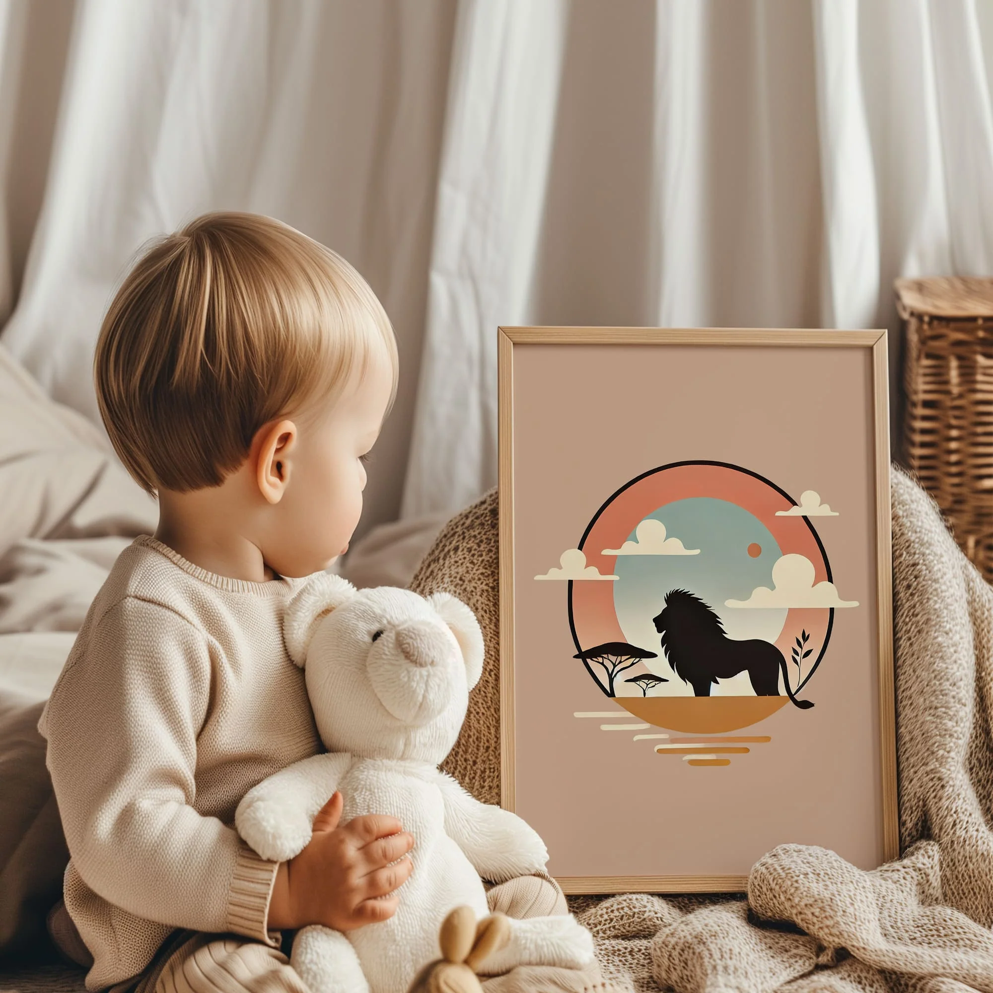 Boho Soft Safari Prints Set of 3 | Children's Wall Art - Image 3