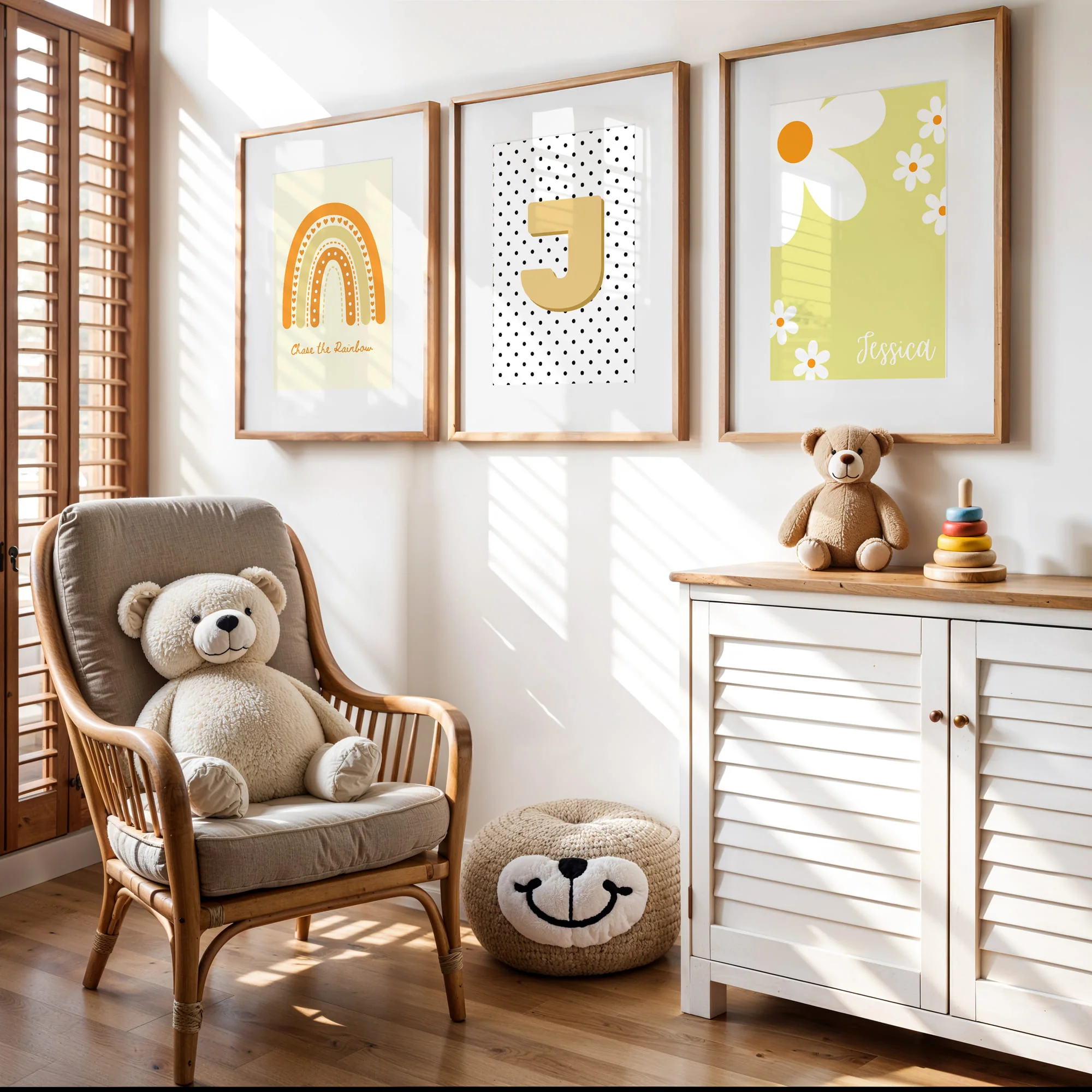 Boho Yellow Radiance | Set of 3 Personalised Nursery Prints - Image 2