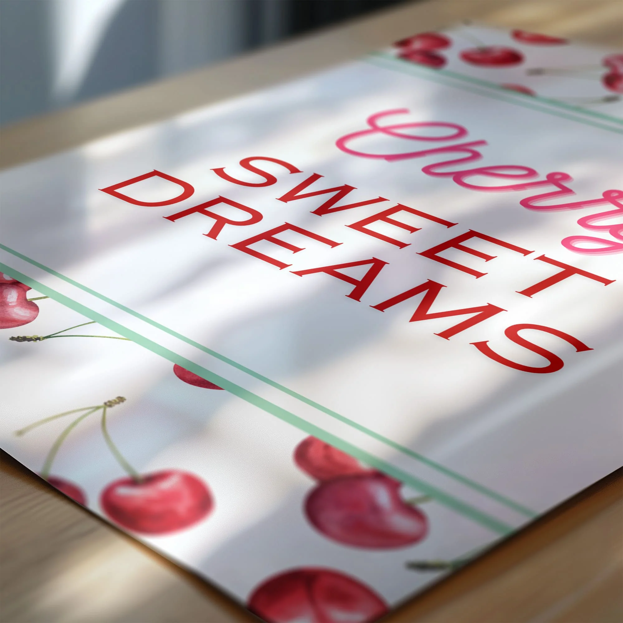 Cherry Sweet Dreams Retro Cherry Bedroom Décor | Set of 3 - Image 3