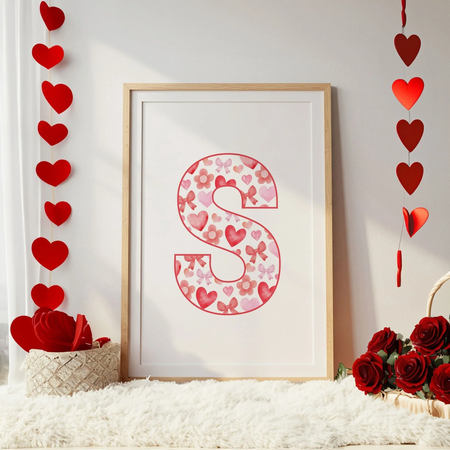 Christmas Nursery Prints Set of 3 | Blonde Girl Elf, Reindeer & Christmas Initial | Seasonal Kids Wall Art Prints - Image 6