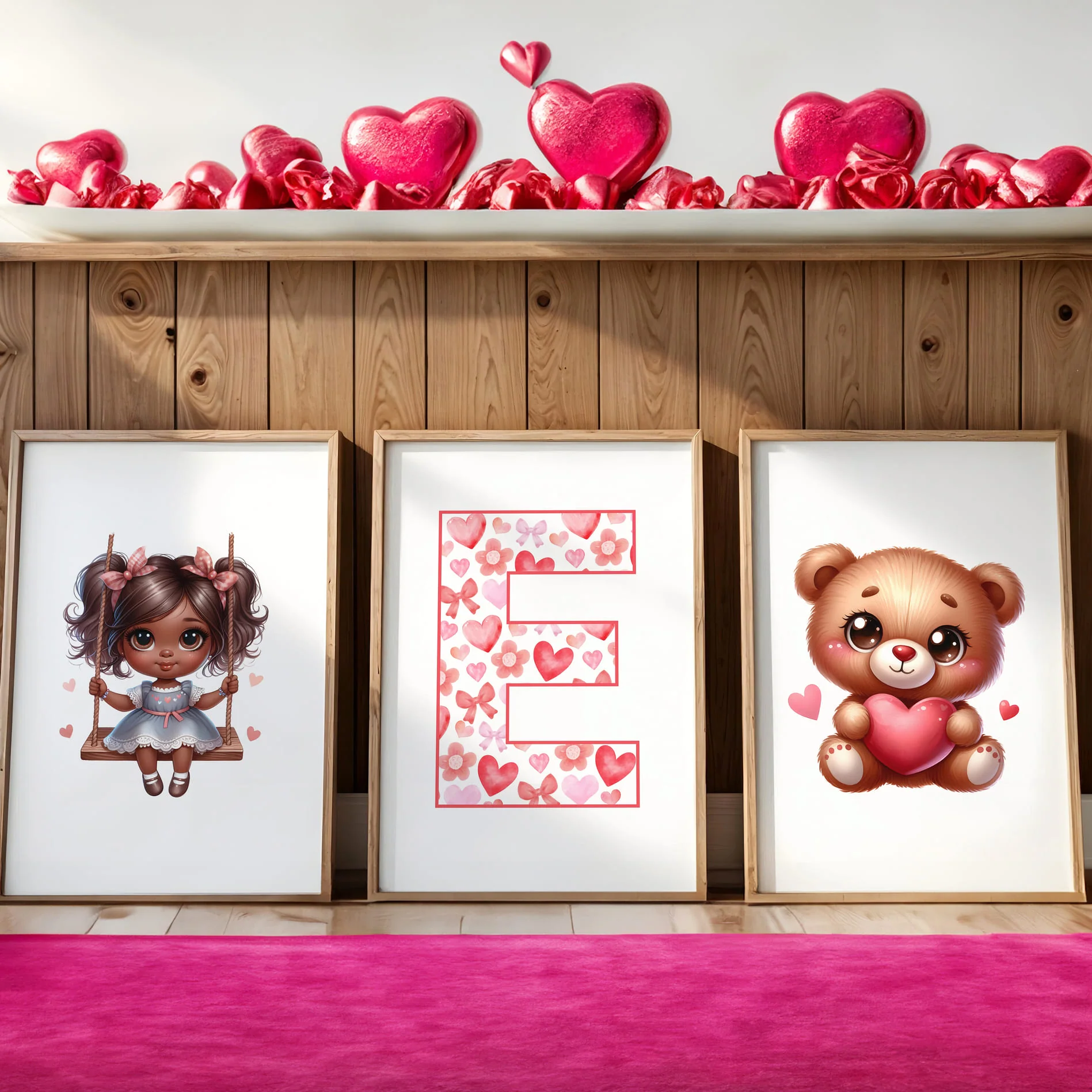 Christmas Nursery Prints Set of 3 | Elf, Reindeer & Christmas Initial | Seasonal Kids Wall Art Prints - Image 5