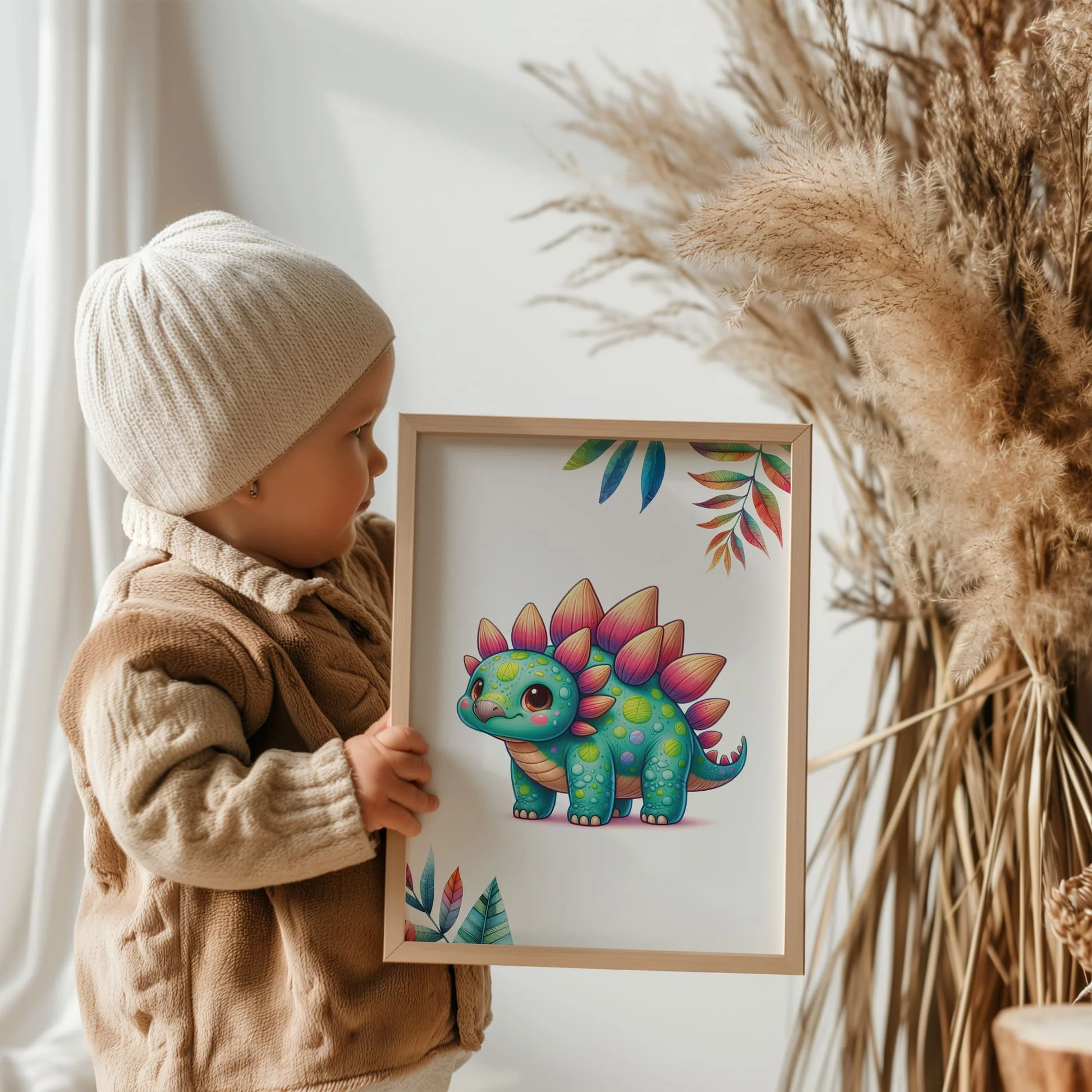 Cute Dinosaur Prints | Personalised Nursery Wall Art Set of 3 - Image 3