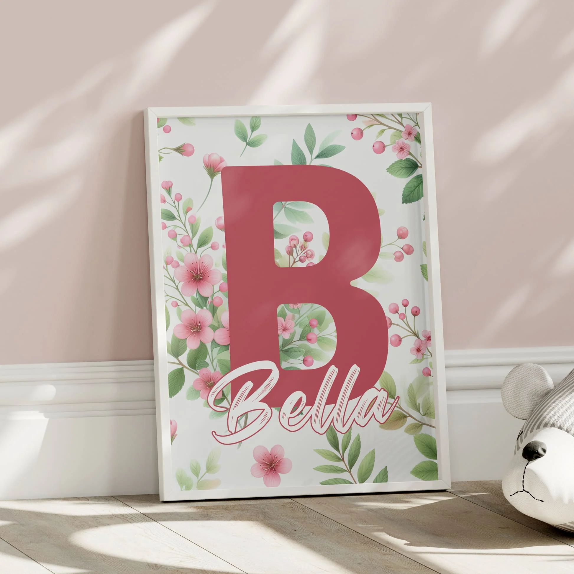 Flowery Woodland Animals | Set of 3 Personalised Nursery Prints - Image 3