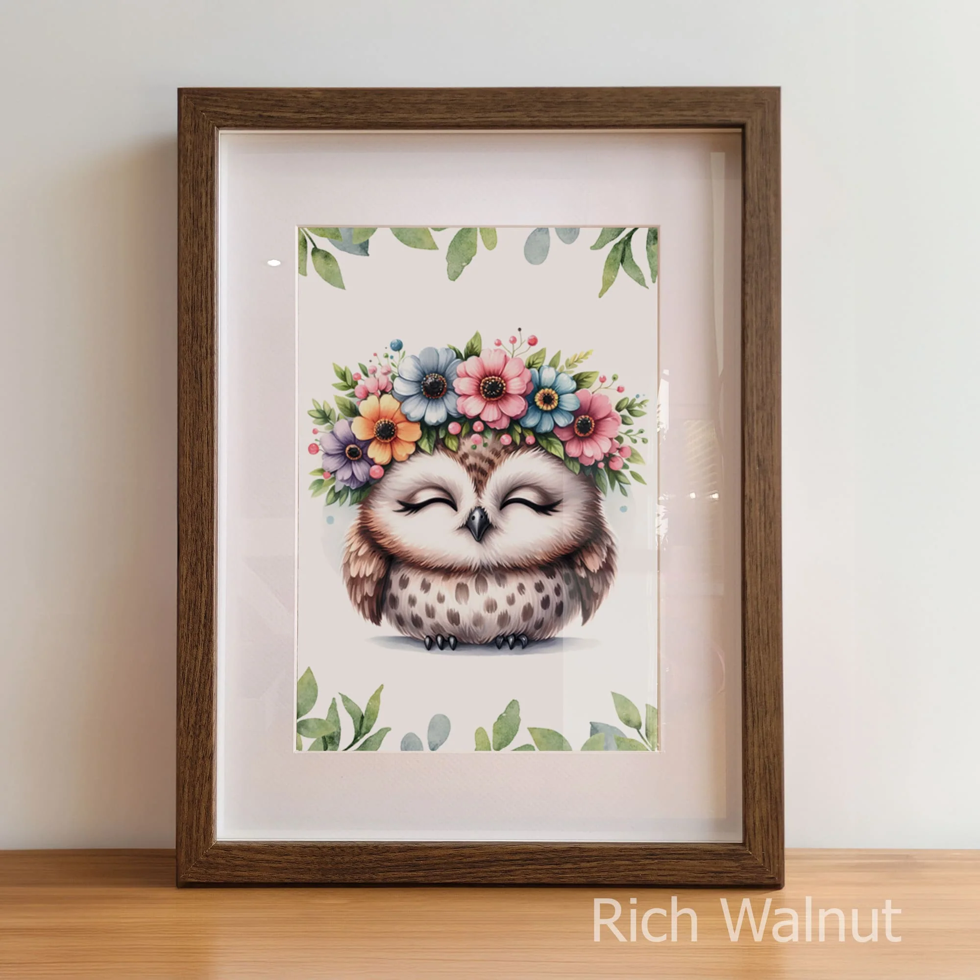 Flowery Woodland Animals | Set of 3 Personalised Nursery Prints - Image 5