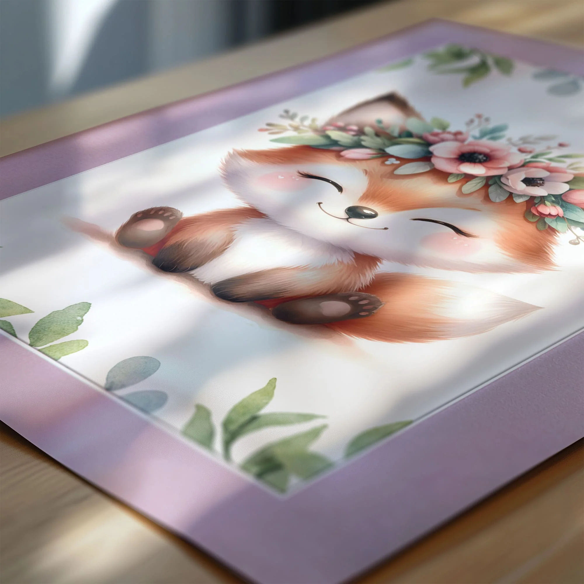 Flowery Woodland Animals | Set of 3 Personalised Nursery Prints - Image 8