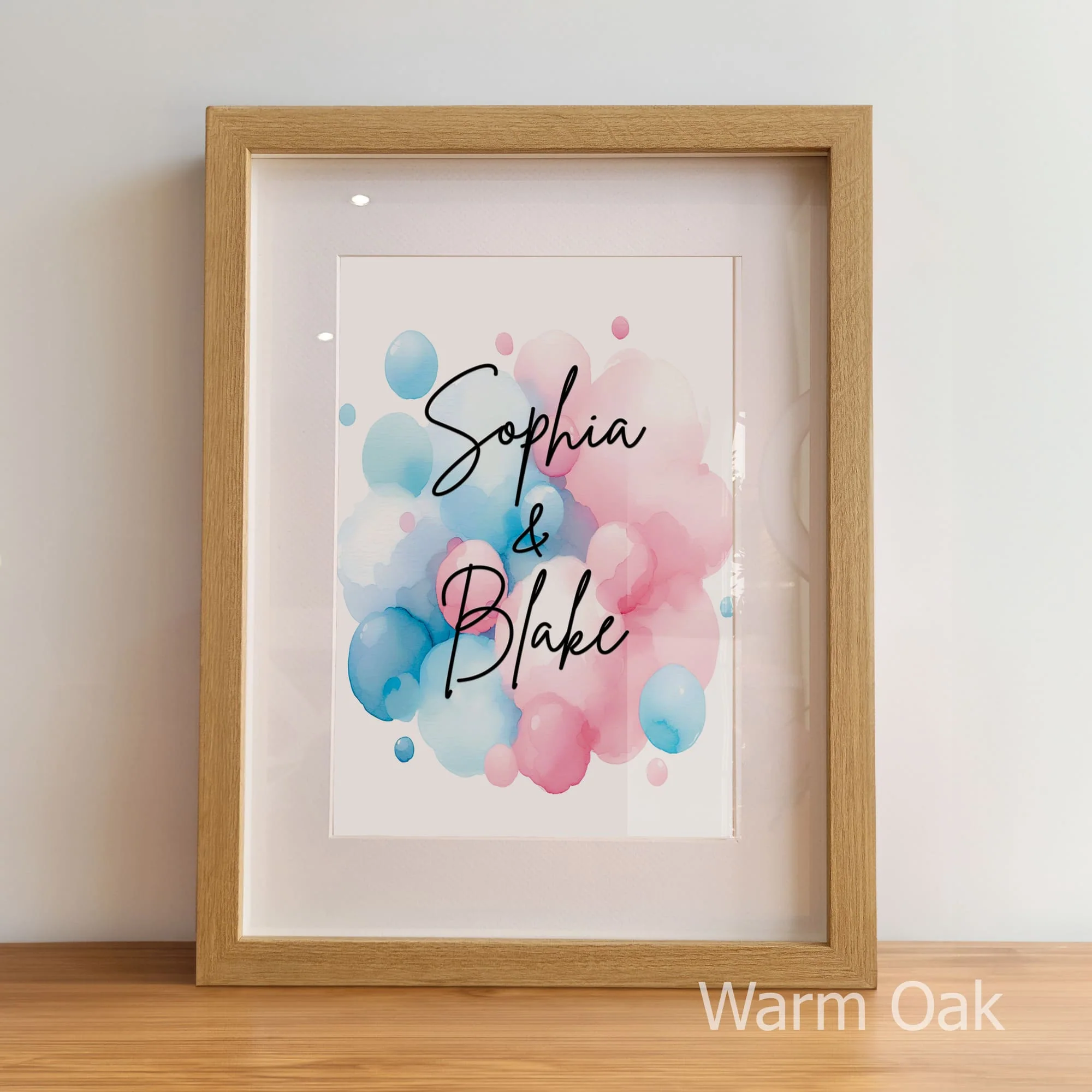 Giraffe Twins Art Set | Personalised Nursery Prints - Image 4