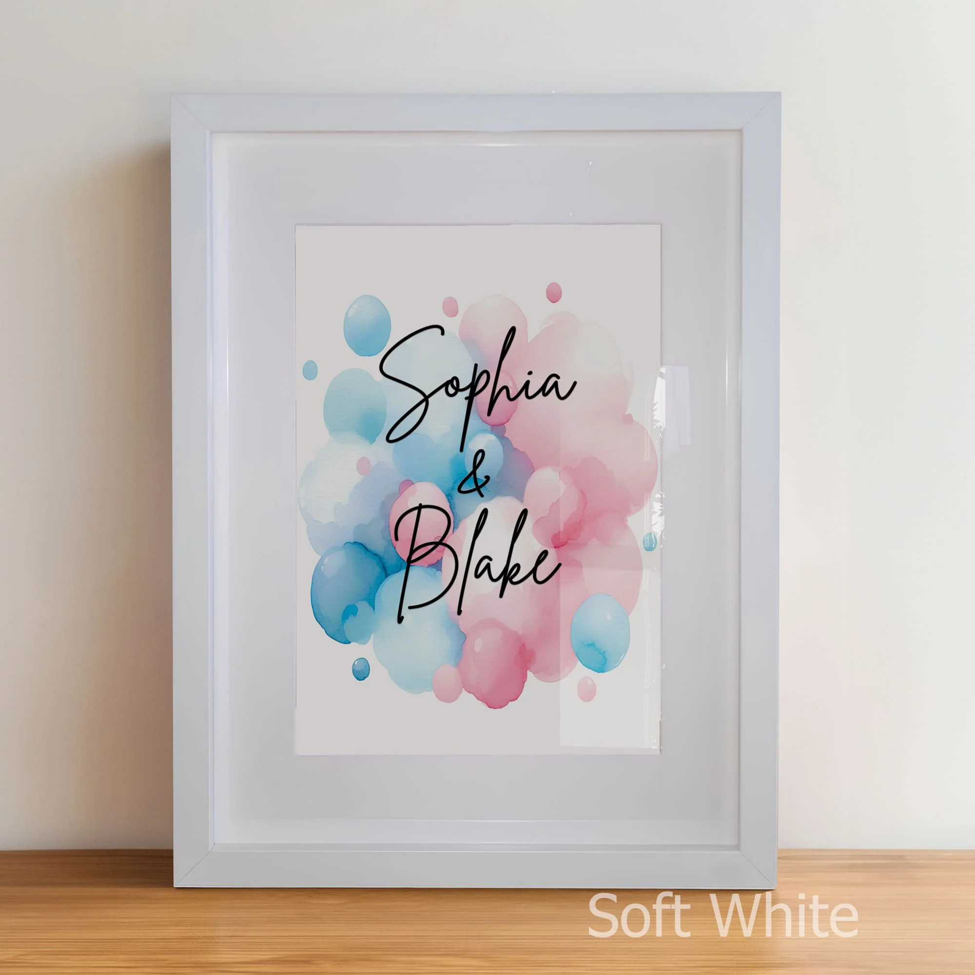 Giraffe Twins Art Set | Personalised Nursery Prints - Image 5