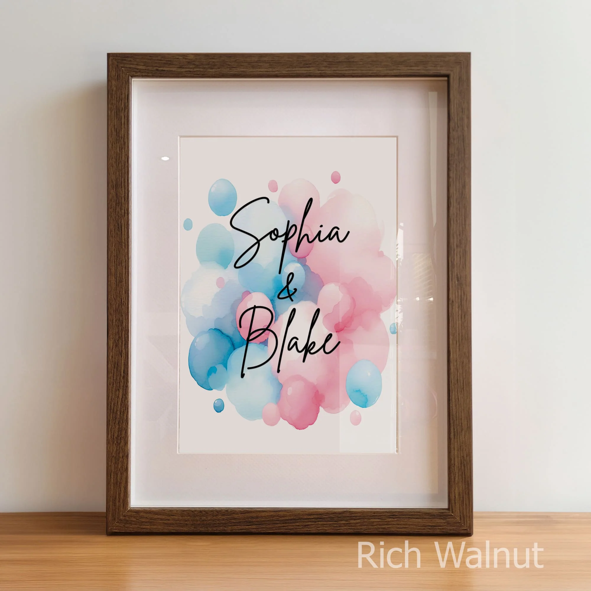 Giraffe Twins Art Set | Personalised Nursery Prints - Image 6