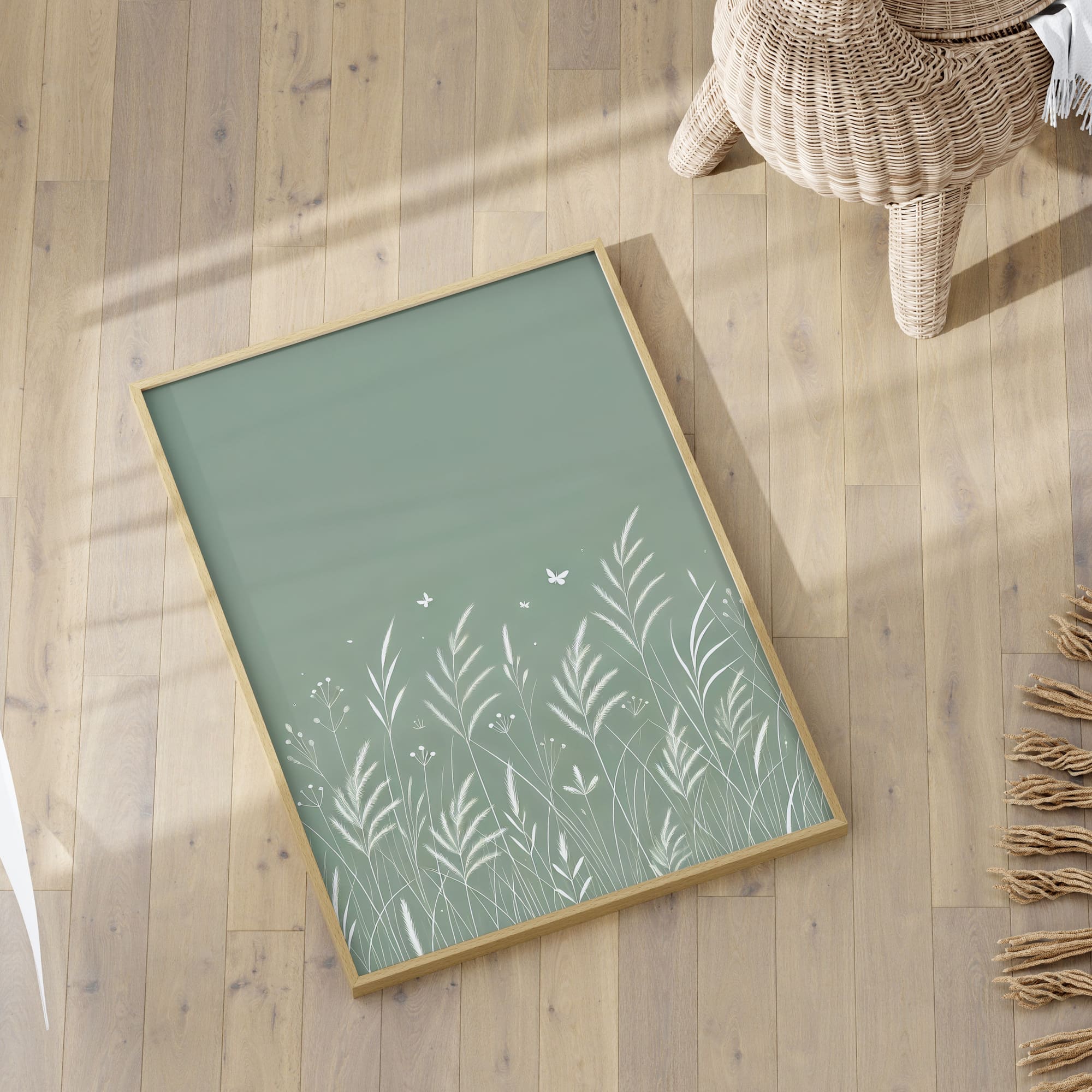 Green Botanical Trio | White Fern & Leaf Art Prints - Image 3