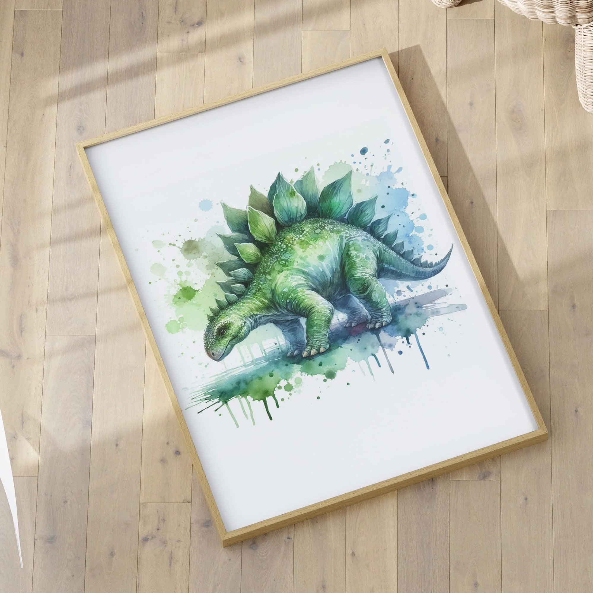 Green Dinosaur Trio | Personalised Nursery Art Set of 3 - Image 3