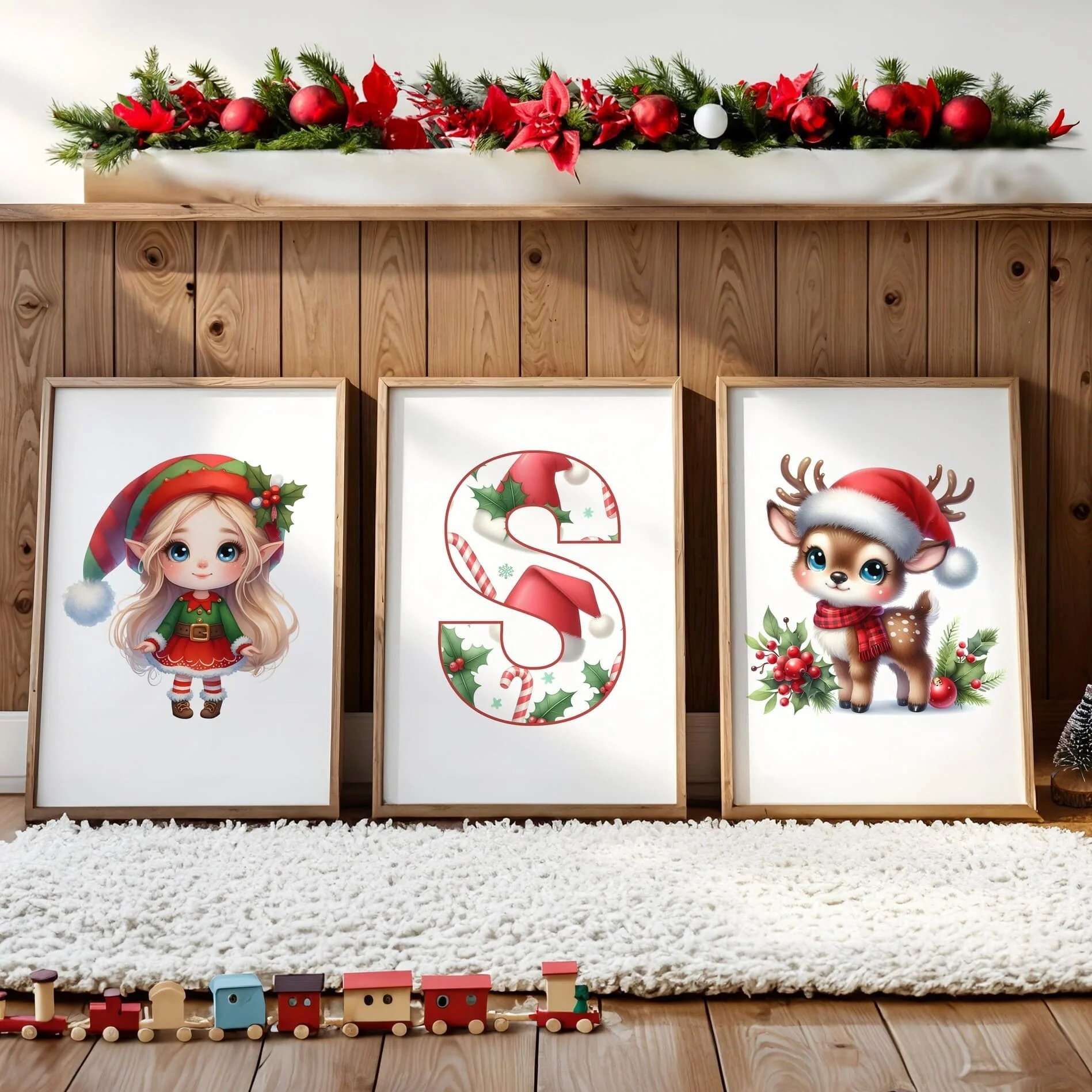 Halloween Nursery Prints Set of 3 | Blonde Witch, Cat & Pumpkin Initial | Seasonal Kids Wall Art - Image 6