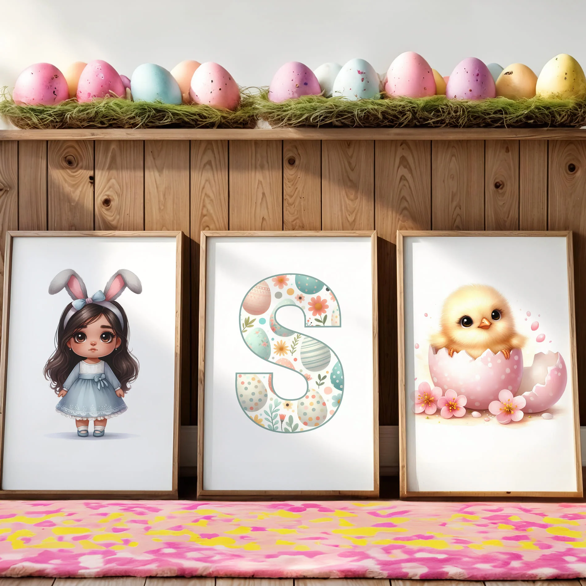 Christmas Nursery Prints Set of 3 | Elf, Reindeer & Initial | Seasonal Kids Wall Art Prints - Image 6