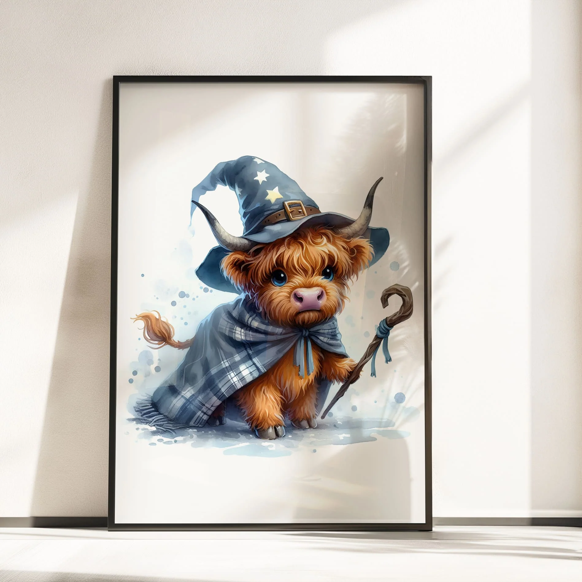 Highland Cow Witch Wizard Halloween Nursery Prints | Set of 3 Wall Art - Image 4