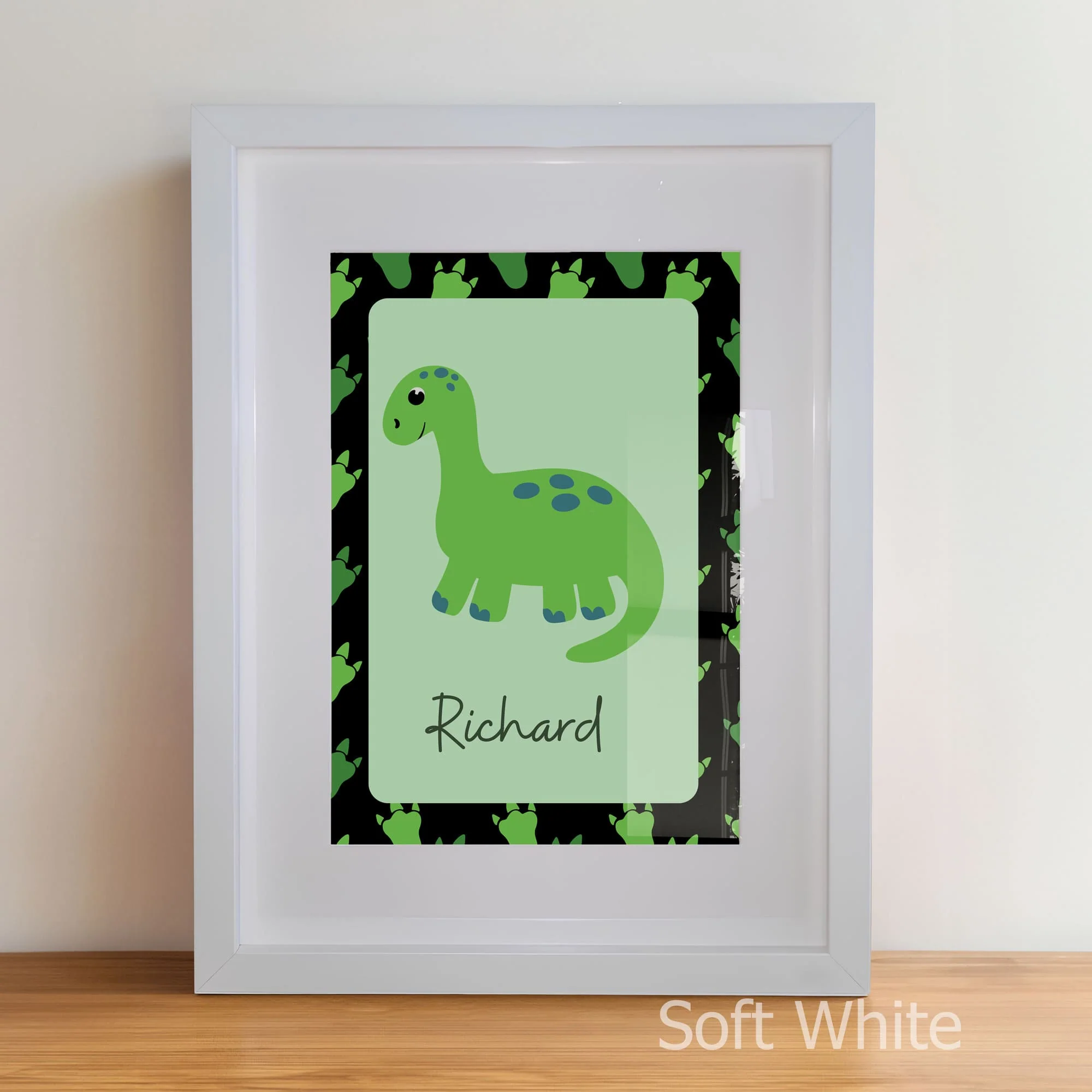 Jurassic Green Delight | Personalised Nursery Prints Set of 3 - Image 4