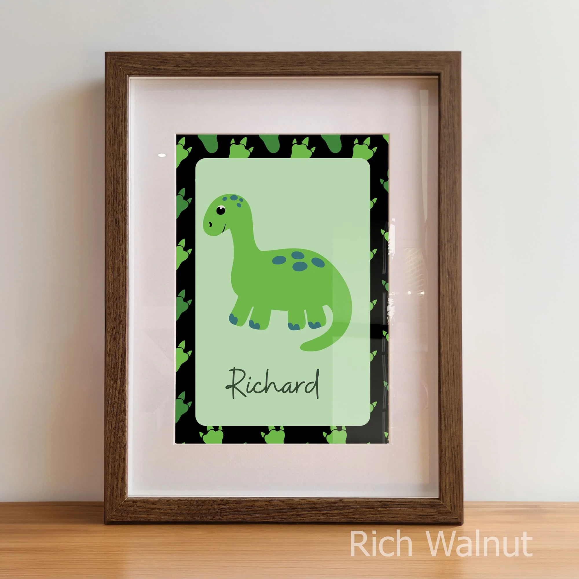 Jurassic Green Delight | Personalised Nursery Prints Set of 3 - Image 5