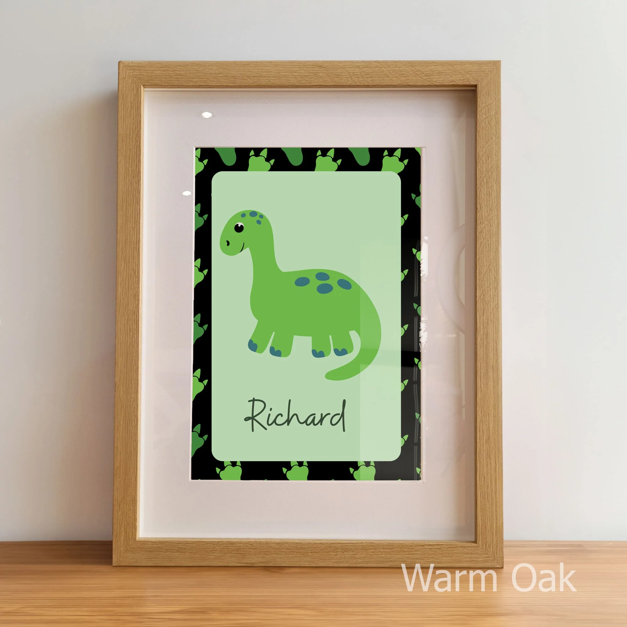 Jurassic Green Delight | Personalised Nursery Prints Set of 3 - Image 6