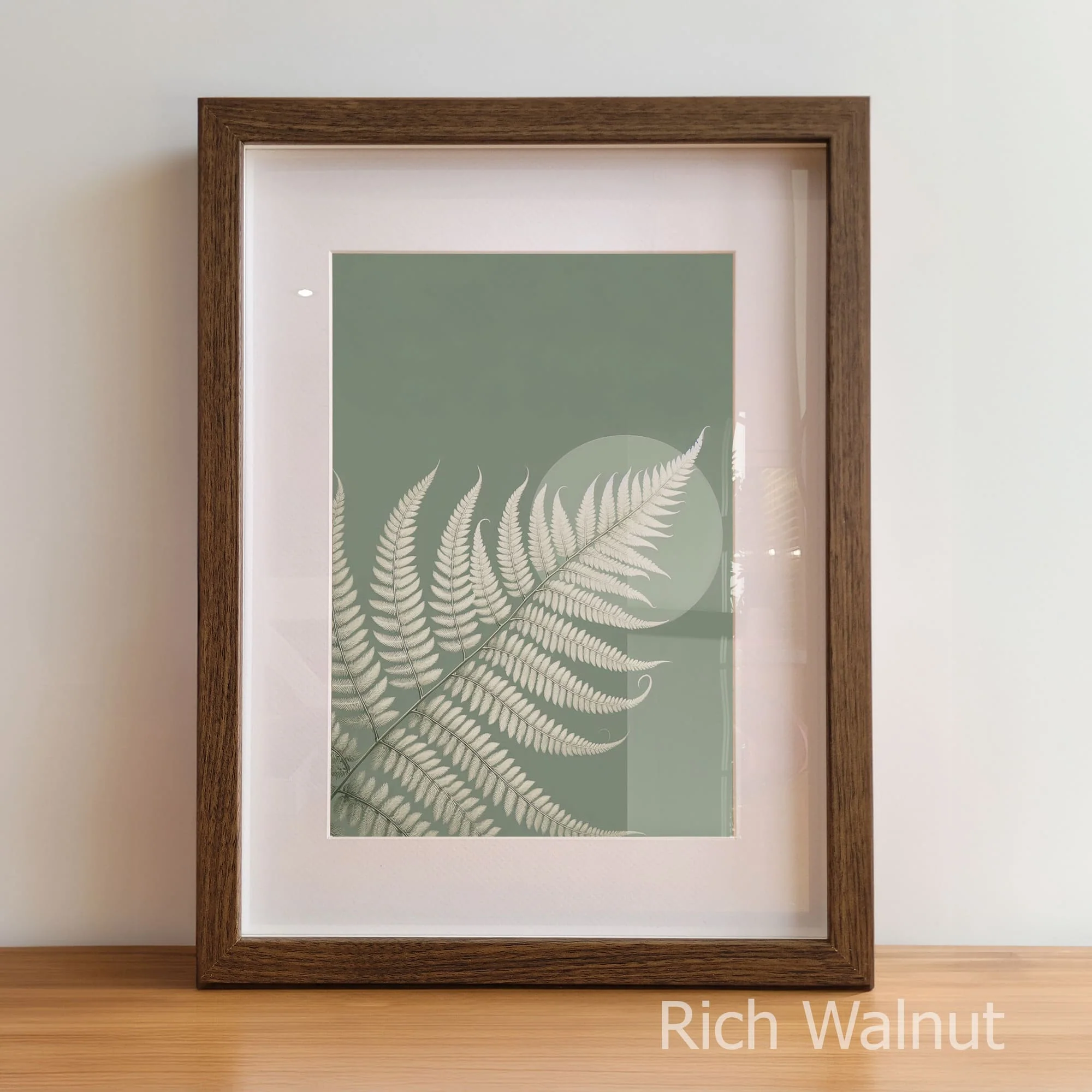Modern Botanical Trio | Green & White Fern Prints with Abstract Circle - Image 6