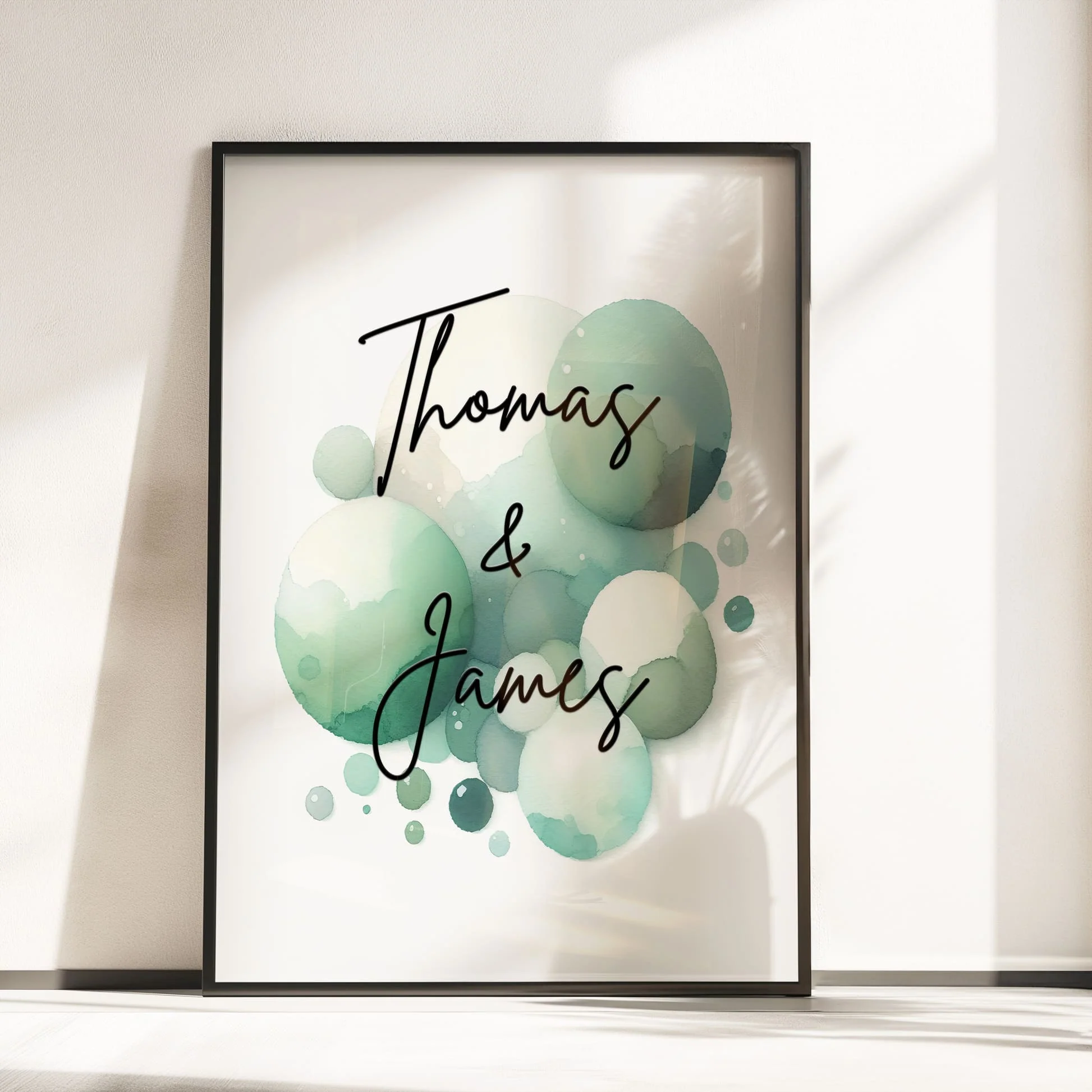 Playful Monkey Twins Art Set | Personalised Nursery Wall Art - Image 3