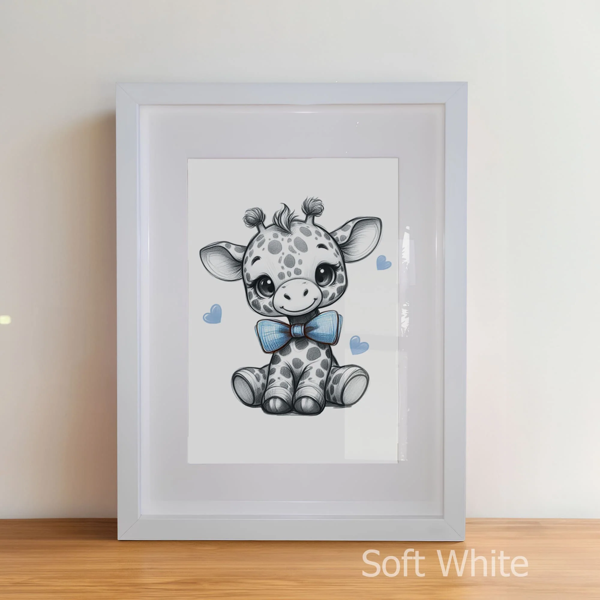 Monochrome Prints with Blue | Personalised Children's Wall Art Set of 3 - Image 4