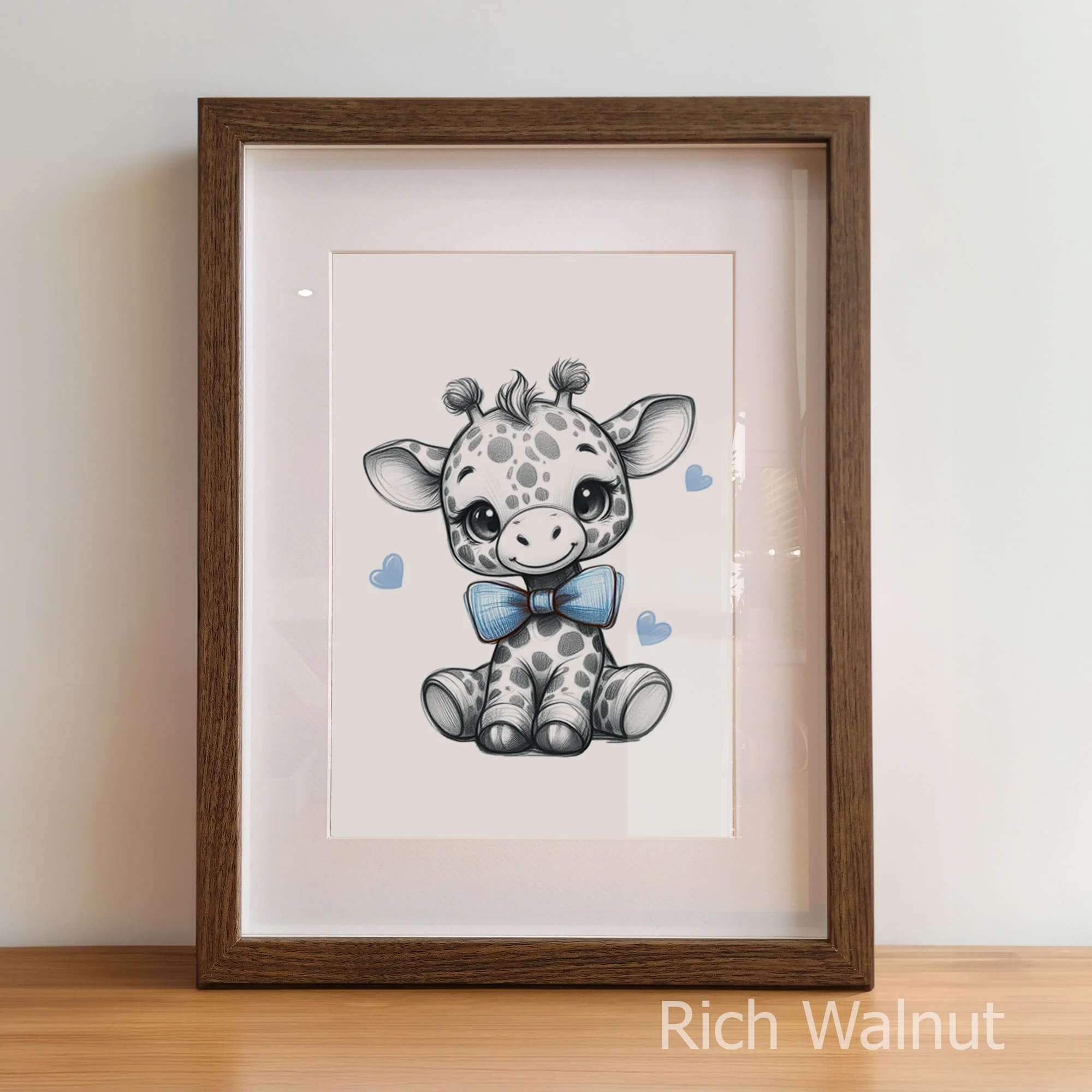 Monochrome Prints with Blue | Personalised Children's Wall Art Set of 3 - Image 5