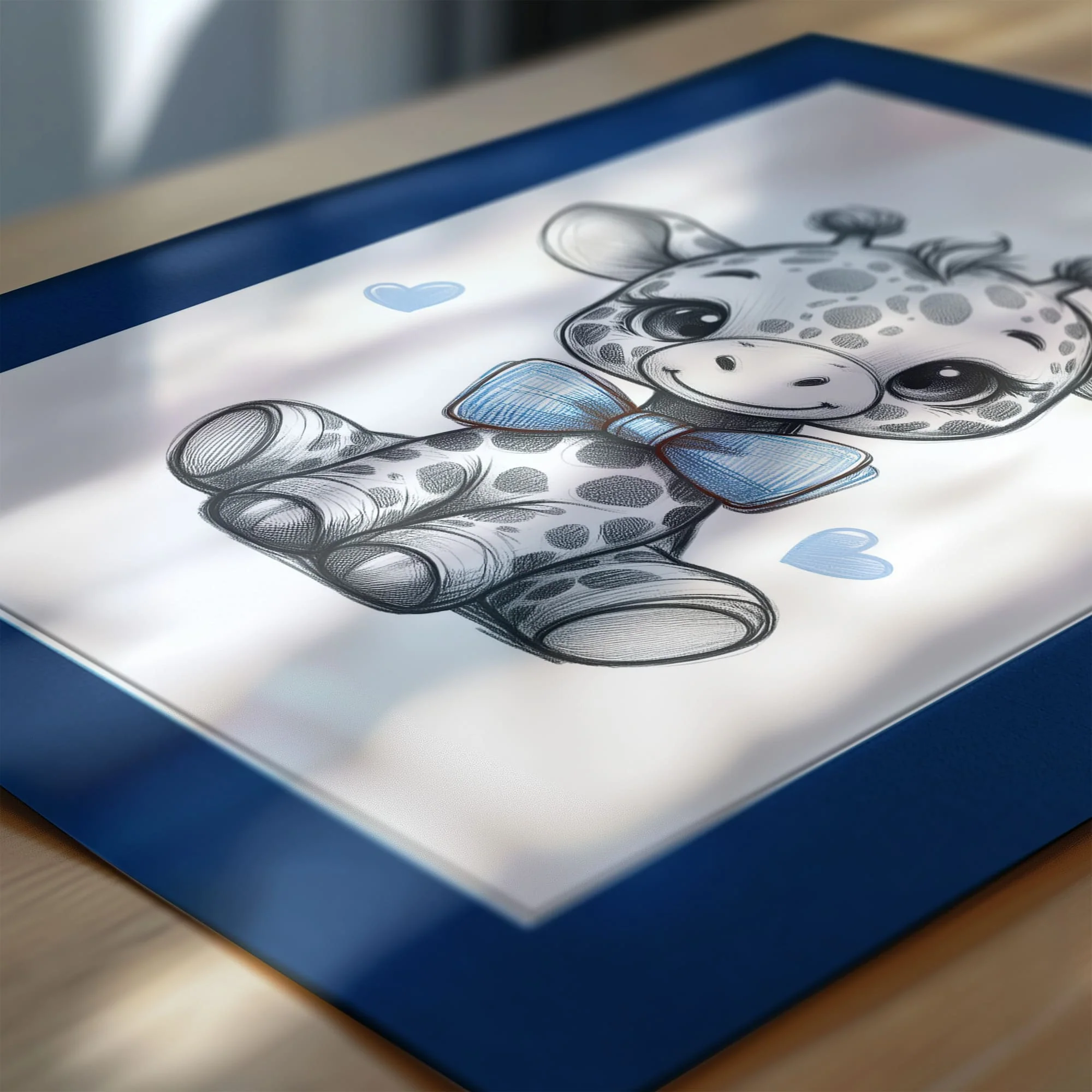 Monochrome Prints with Blue | Personalised Children's Wall Art Set of 3 - Image 6