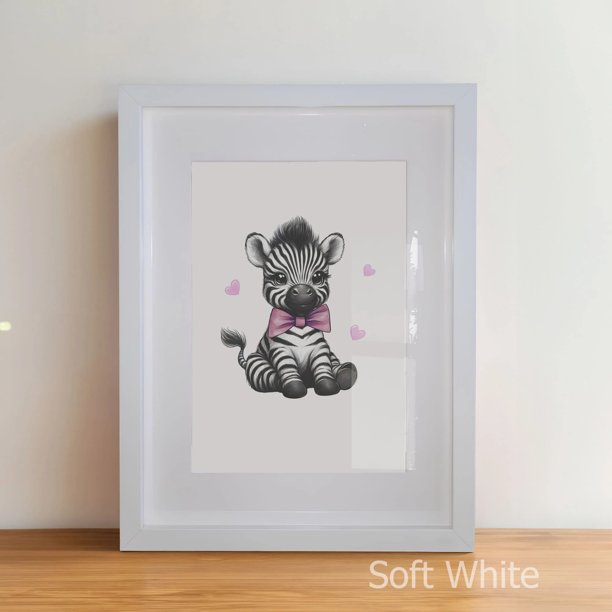 Monochrome Prints with Pink | Personalised Nursery Art Set of 3 - Image 7