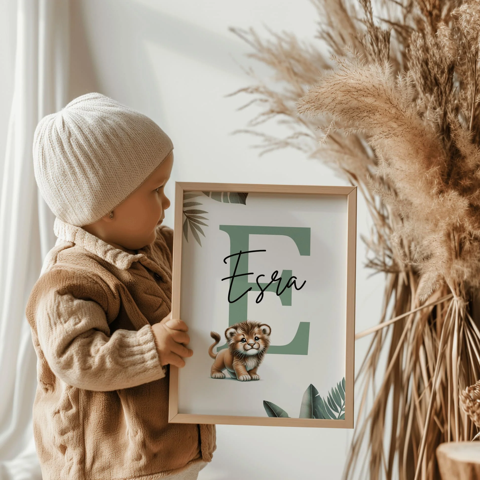 Big Cat Cub Trio | Personalised Nursery Art Set of 3 - Image 3