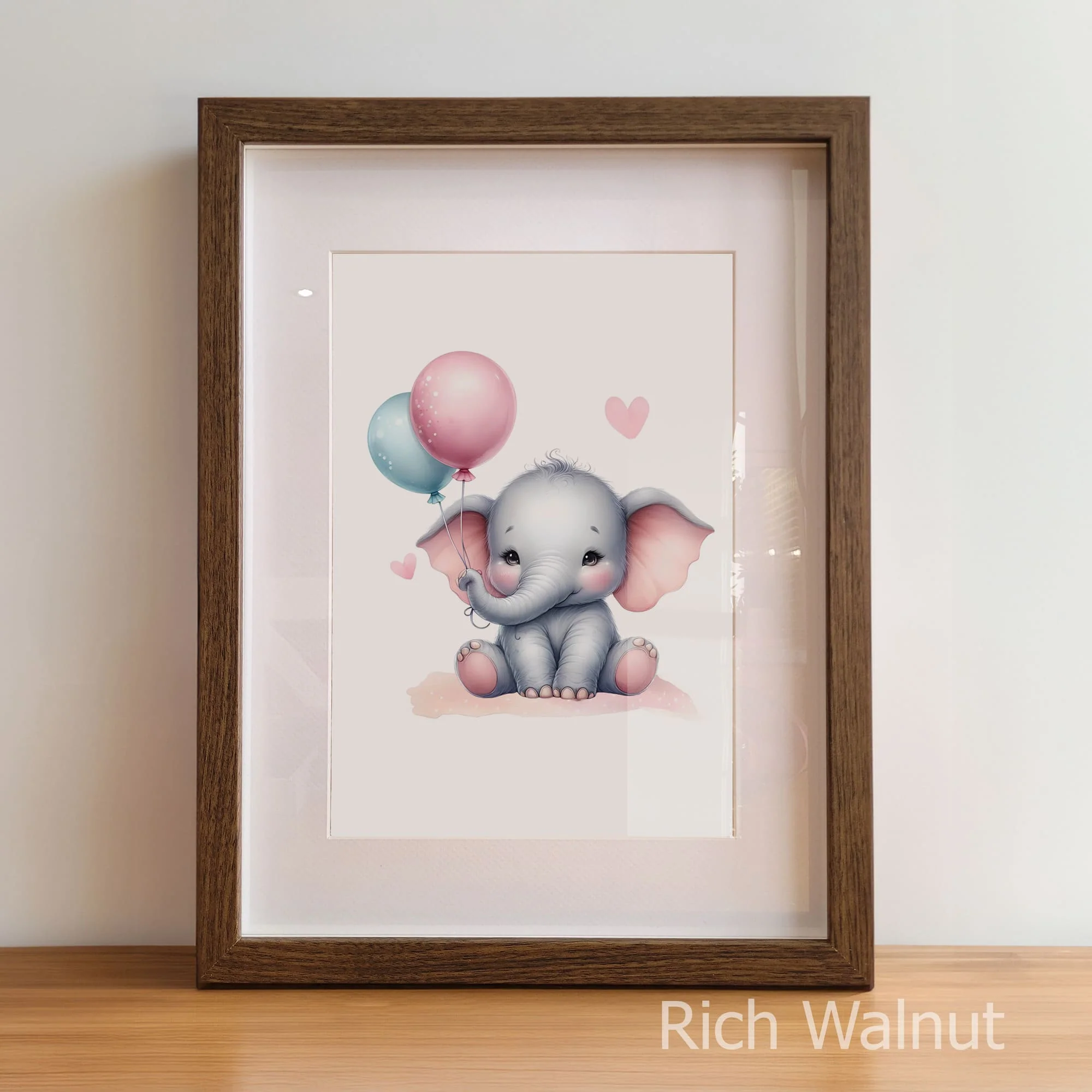 Baby Elephant Prints Set of 3 | Personalised Nursery Prints - Image 6