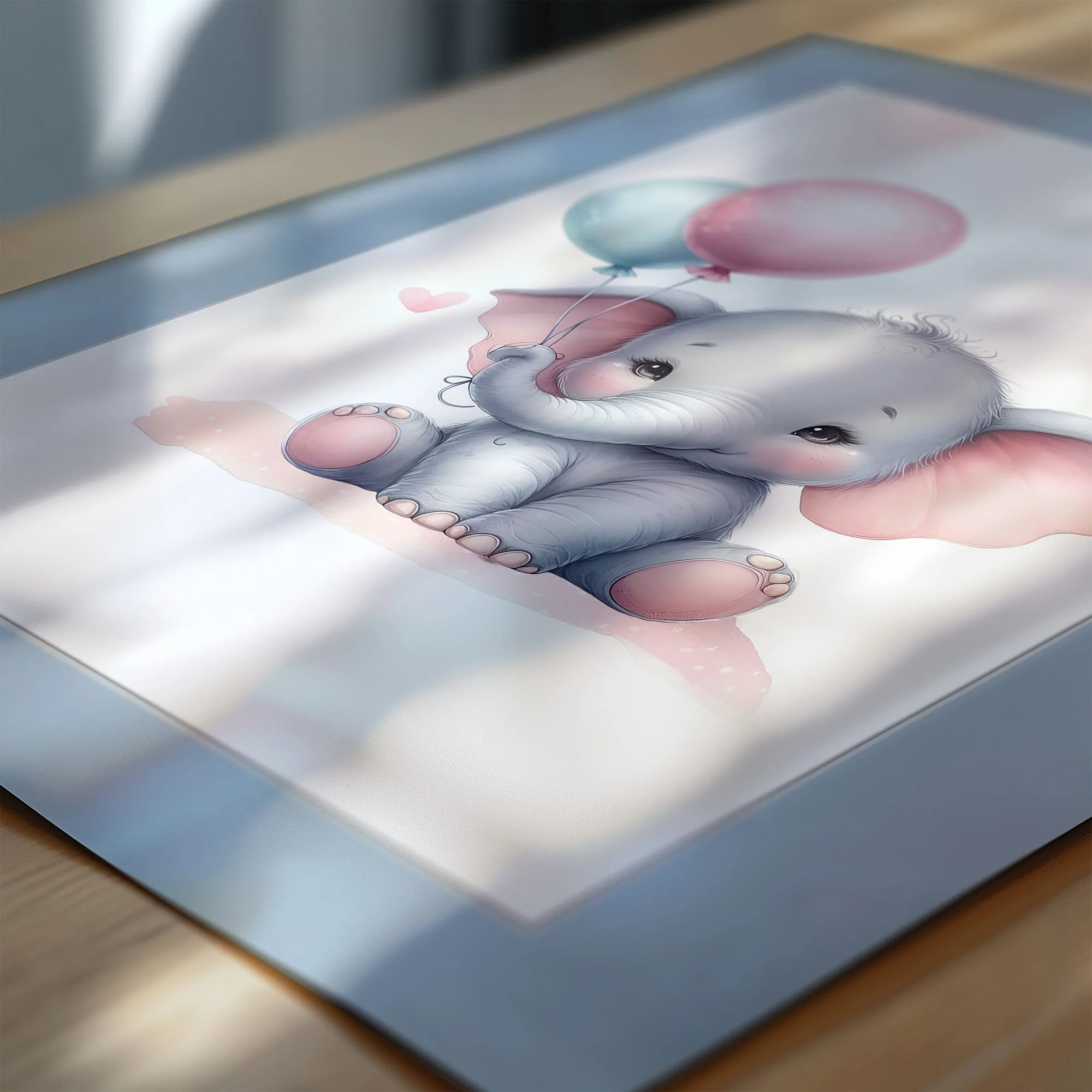 Baby Elephant Prints Set of 3 | Personalised Nursery Prints - Image 7