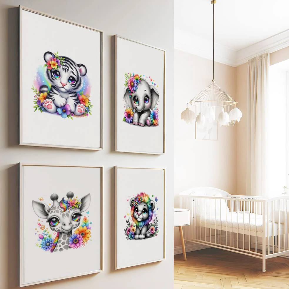 Rainbow Safari Collection | Nursery Wall Prints - Image 3