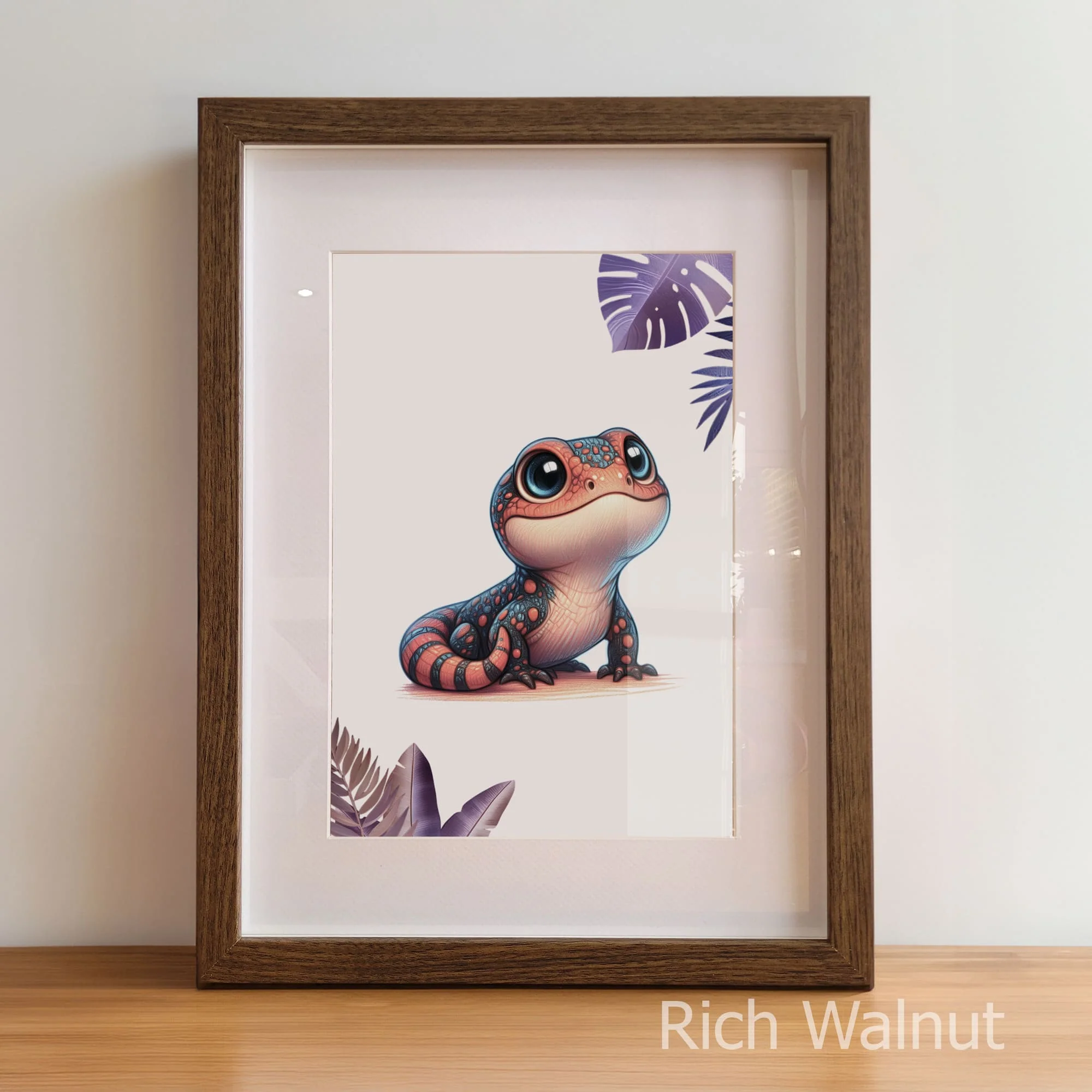 Pink Reptile Print Set of 3 | Personalised Nursery Wall Art - Image 5