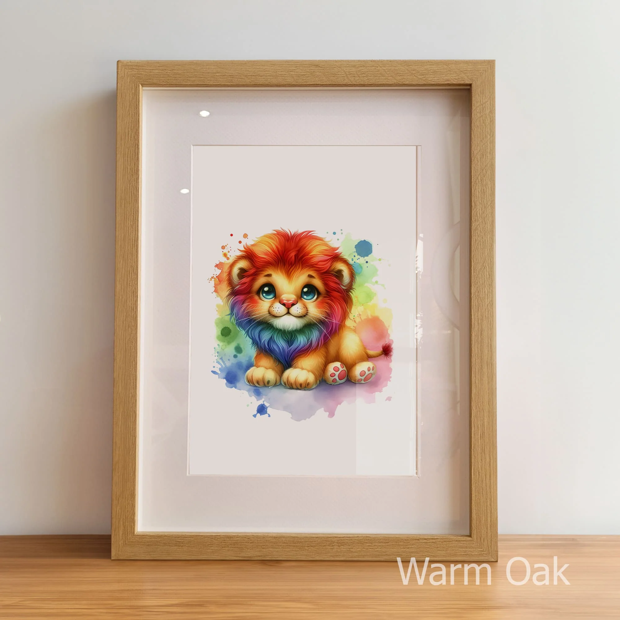 Colourful Lion & Tiger Cub Art Set | Nursery Wall Art - Image 4