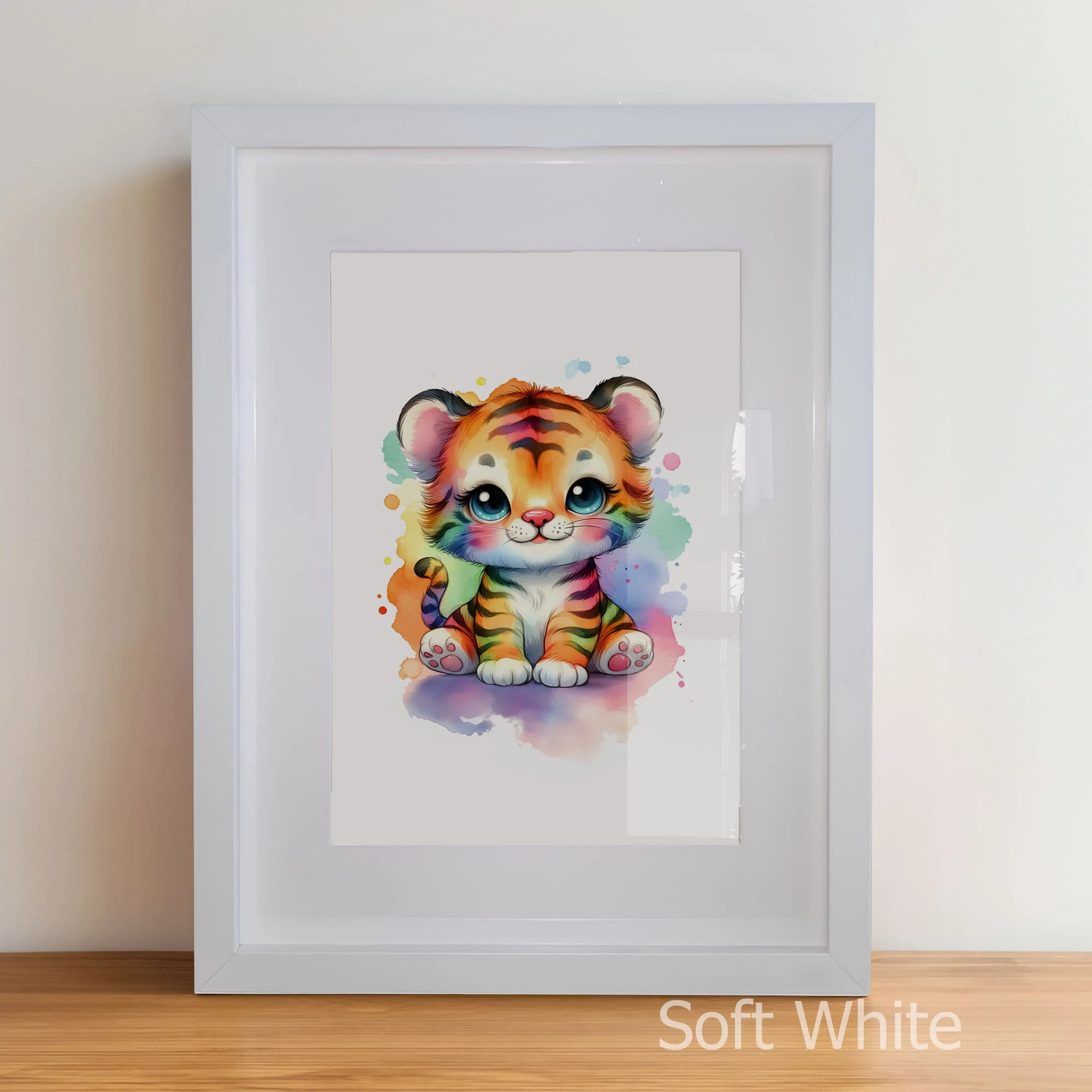 Colourful Lion & Tiger Cub Art Set | Nursery Wall Art - Image 5