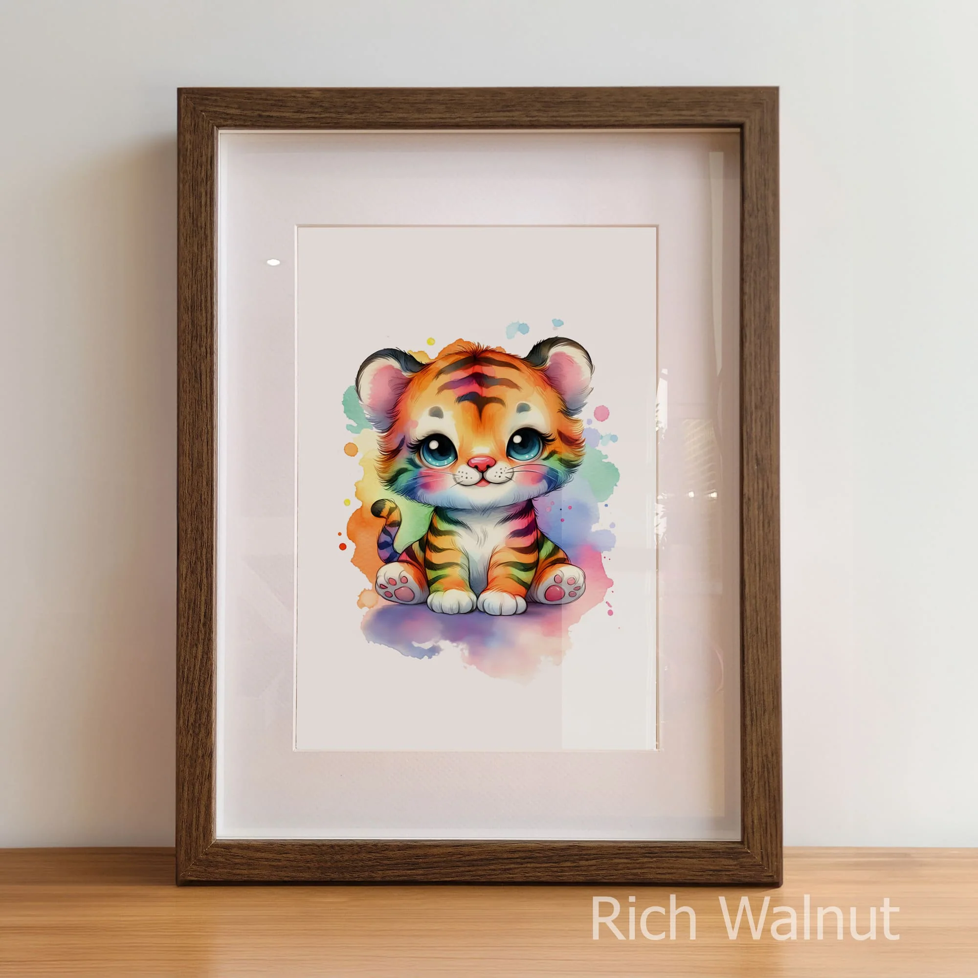 Colourful Lion & Tiger Cub Art Set | Nursery Wall Art - Image 6