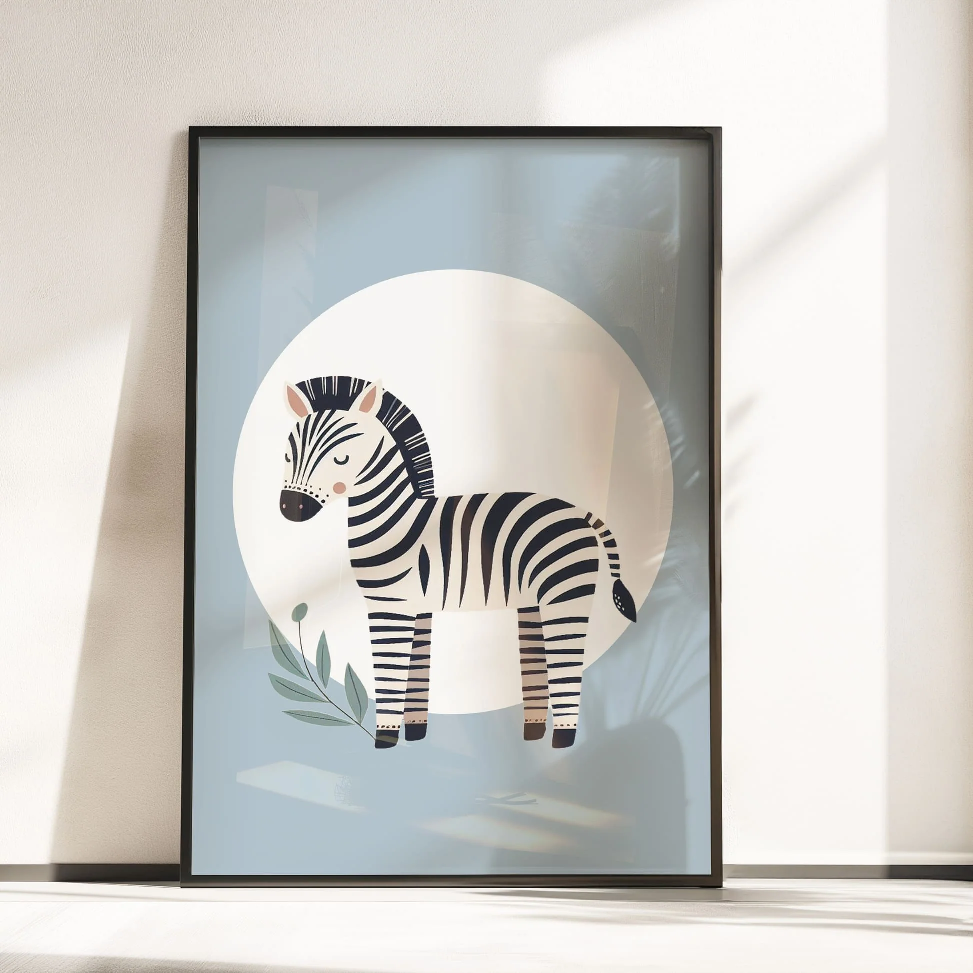 Minimalist Blue Safari Set of 3 | Children's Wall Art - Image 3
