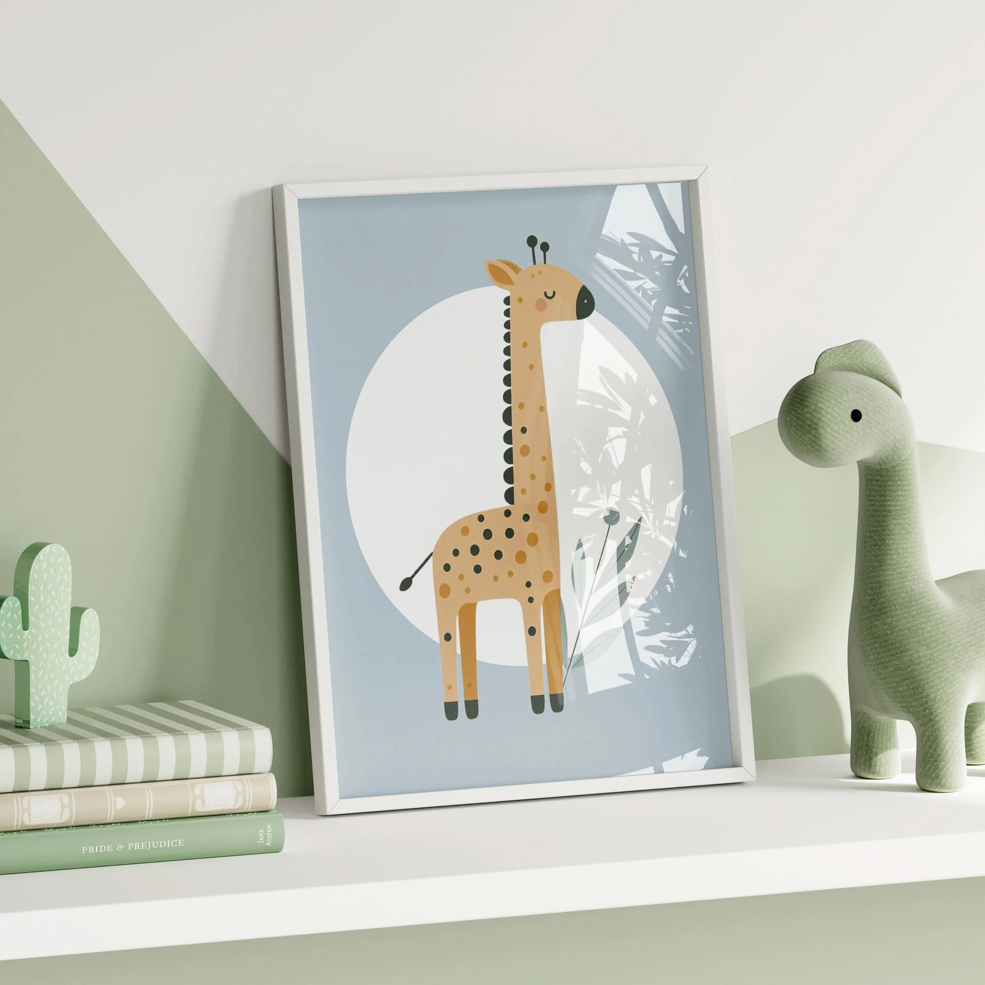 Minimalist Blue Safari Set of 3 | Children's Wall Art - Image 4