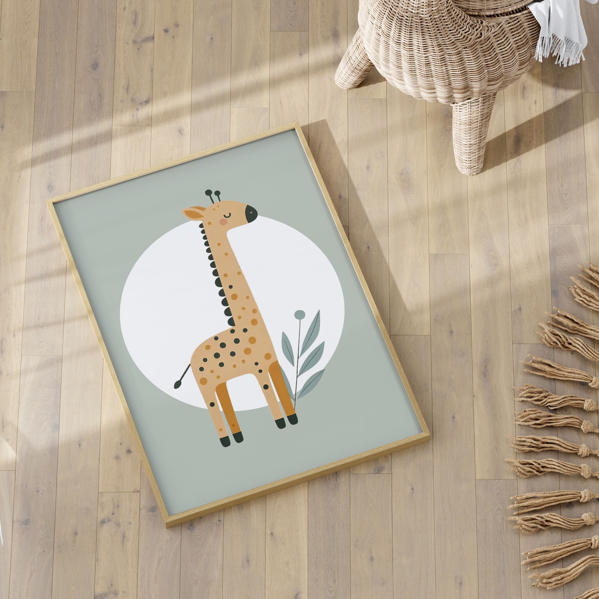 Minimalist Green Safari Set of 3 | Children's Wall Art - Image 3