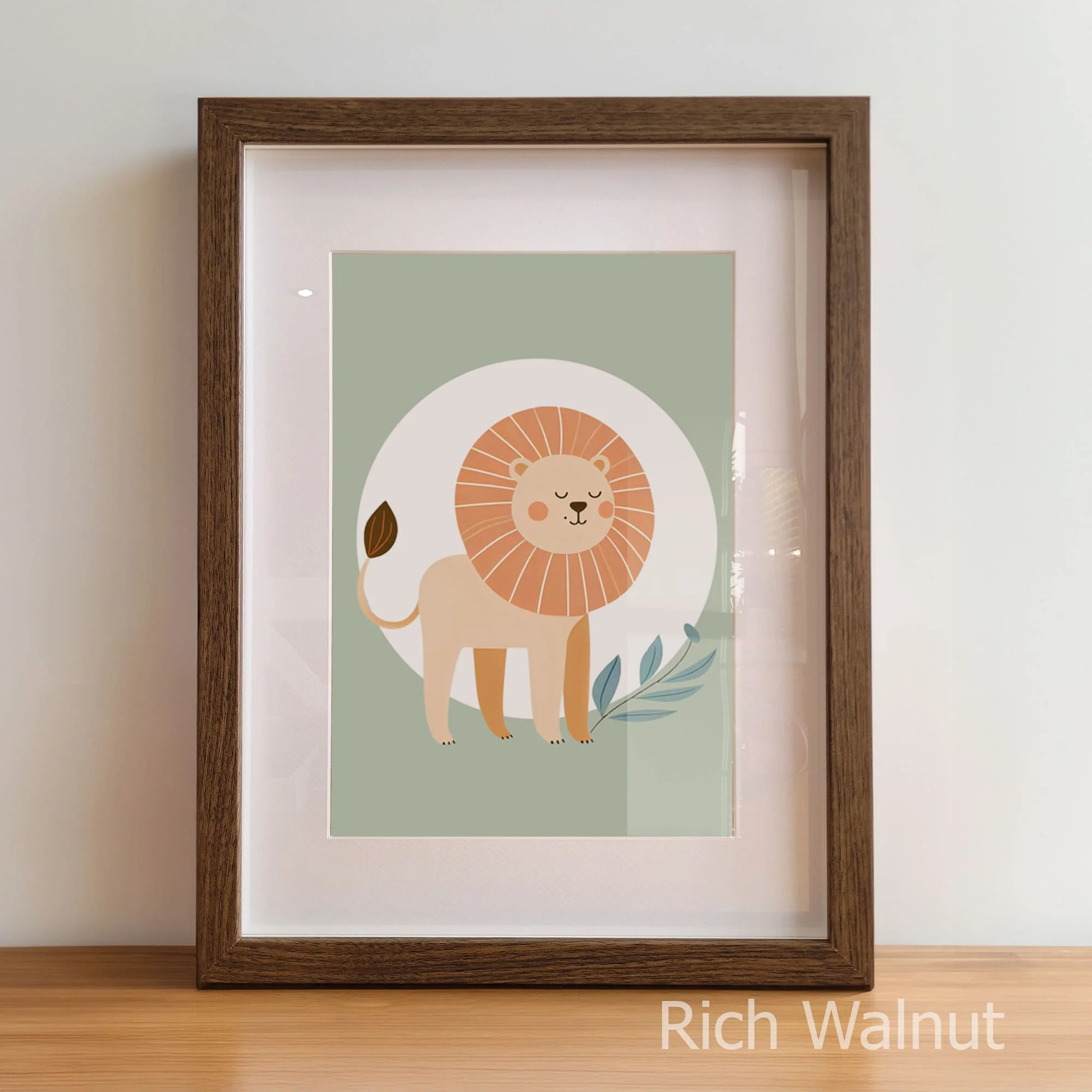 Minimalist Green Safari Set of 3 | Children's Wall Art - Image 6