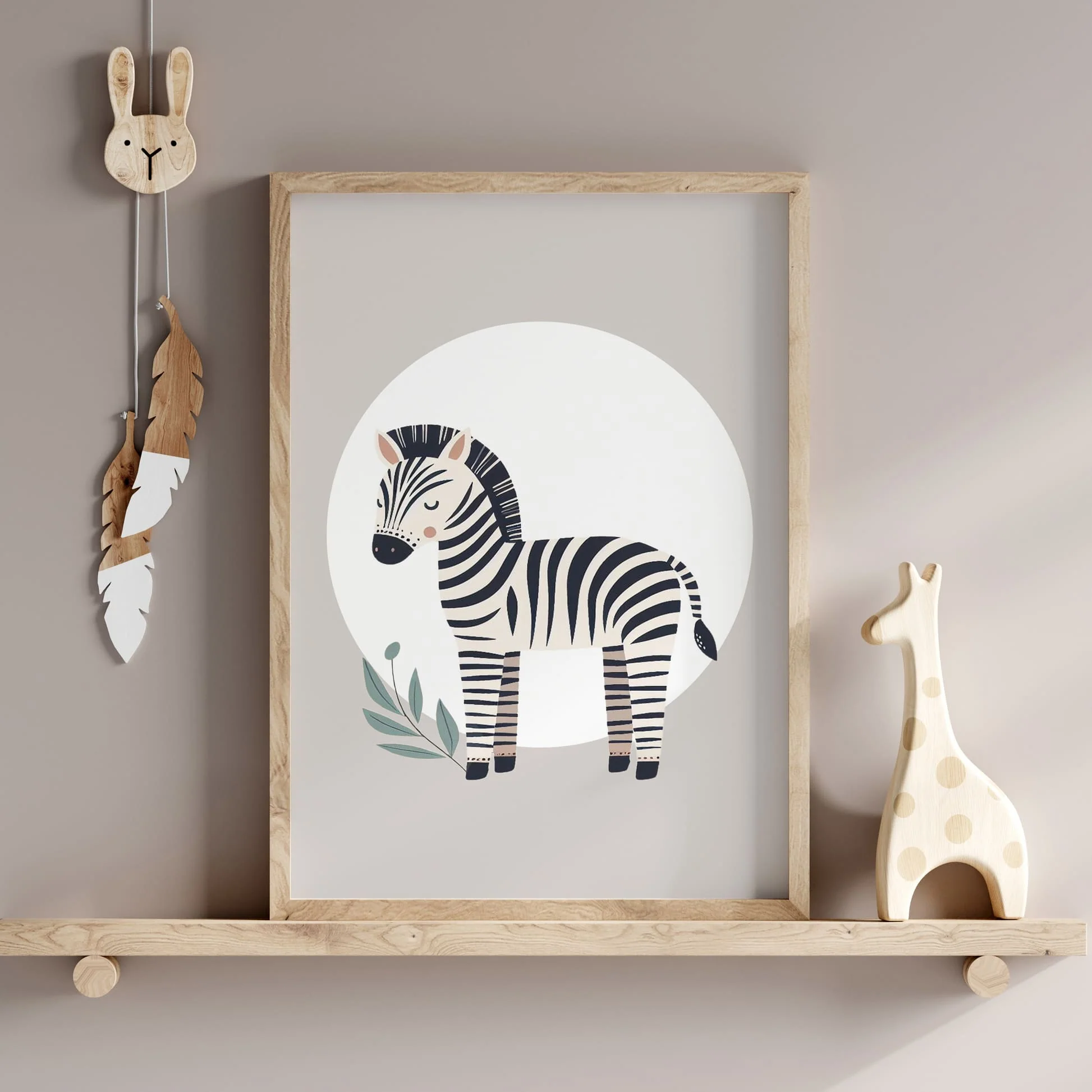 Minimalist Tan Safari Set of 3 | Children's Wall Art - Image 3
