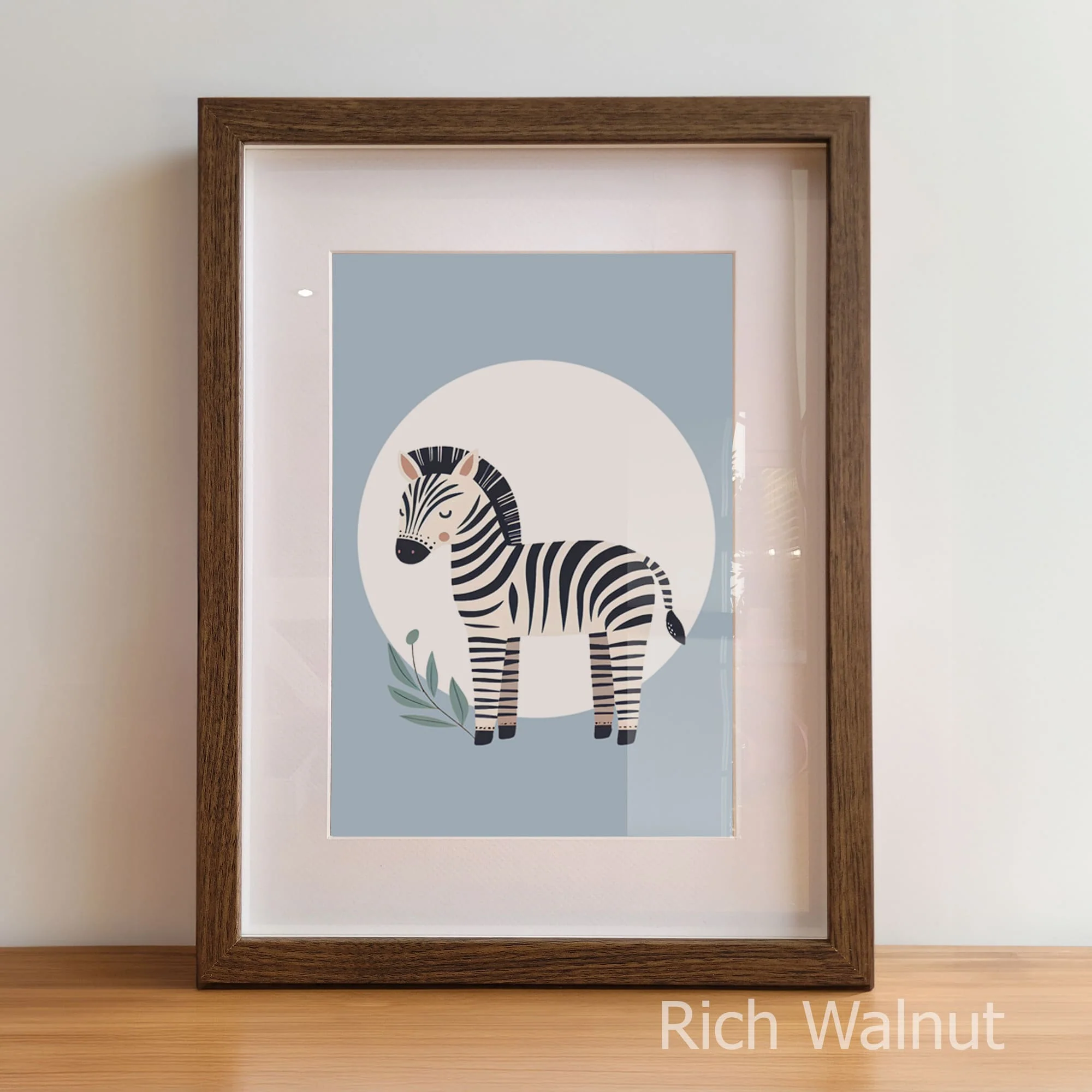 Minimalist Blue Safari Set of 3 | Children's Wall Art - Image 7