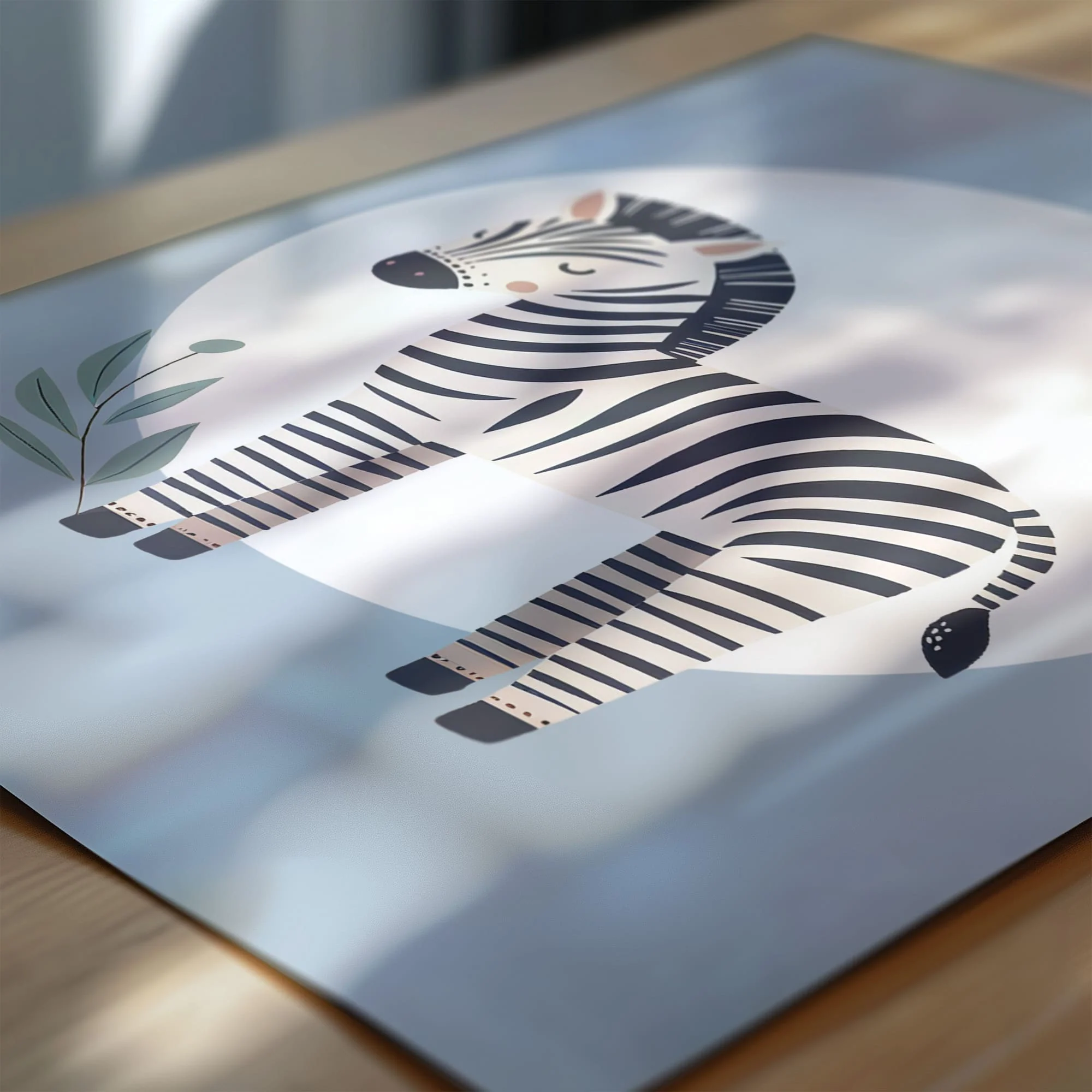 Minimalist Blue Safari Set of 3 | Children's Wall Art - Image 5