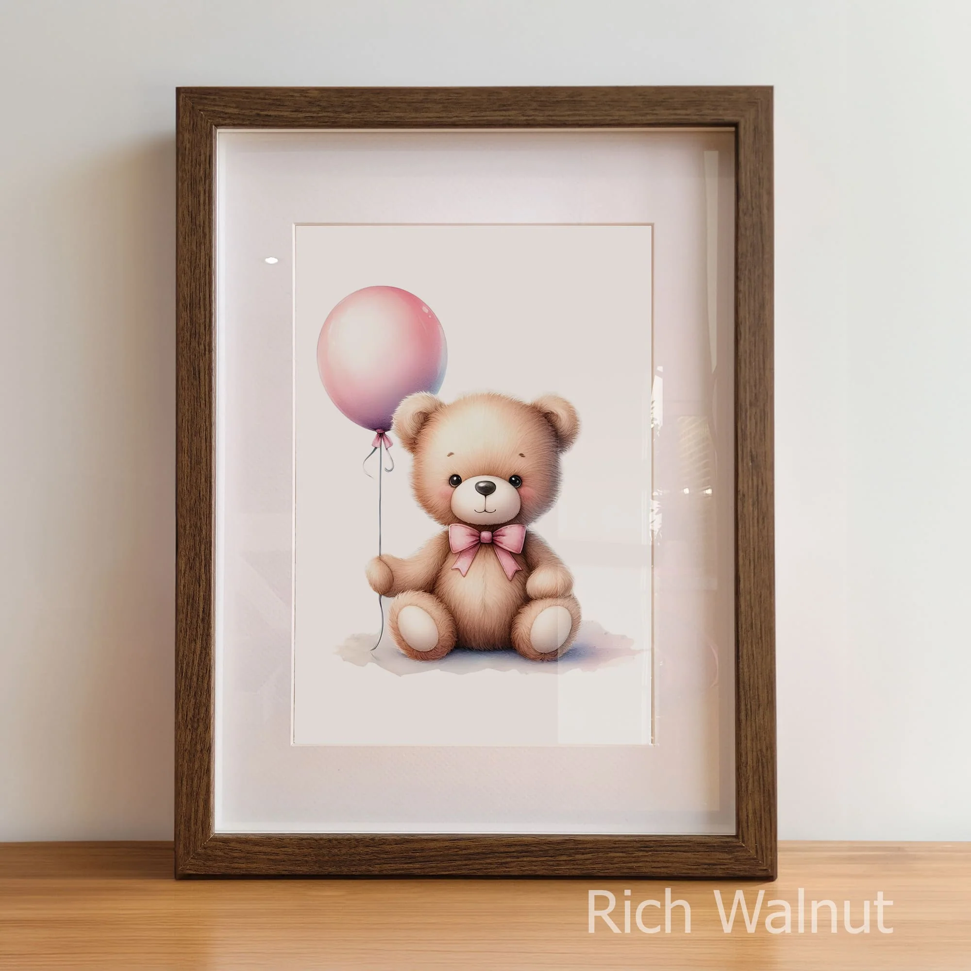 Teddy Bear Watercolour Art Set | Children's Wall Art Set of 3 - Image 5