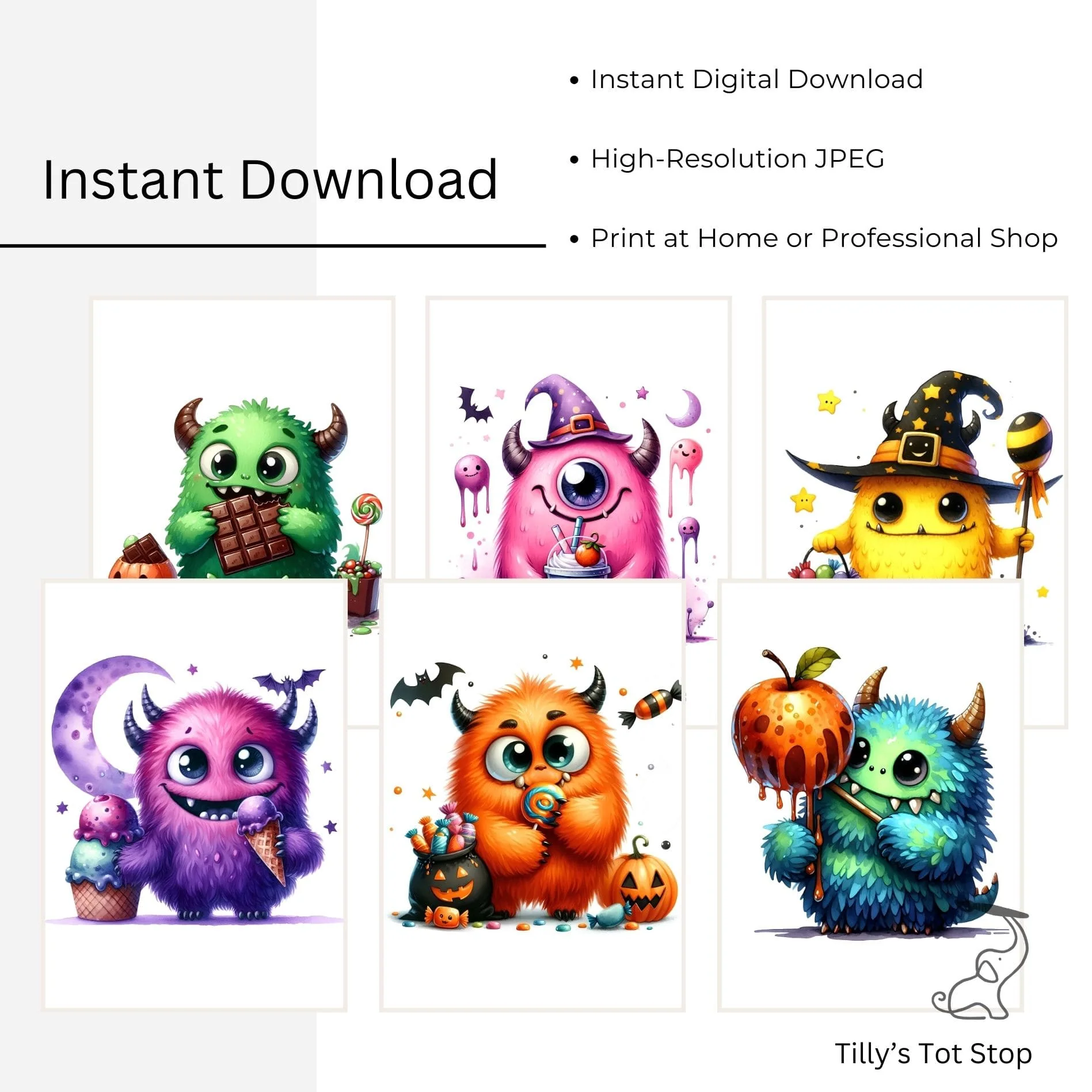 Printable Halloween Children's Decor - Playful Monsters - Image 5