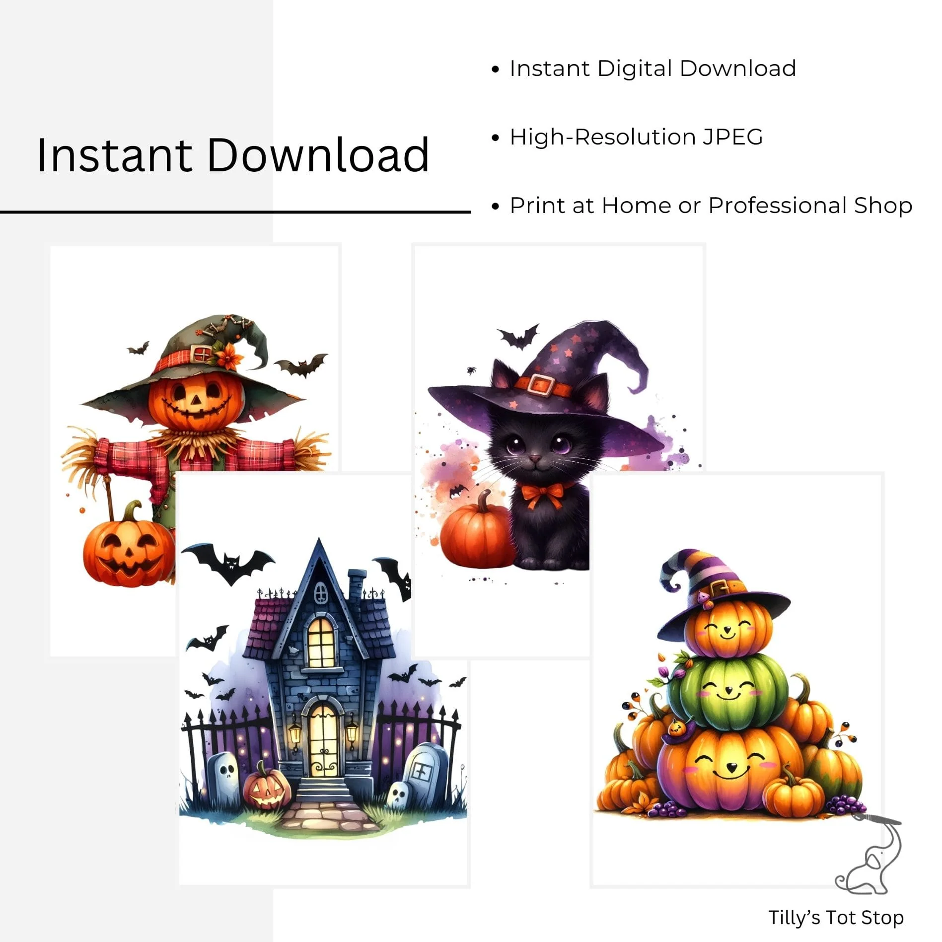 Printable Halloween Children's Decor - Set of 4 Prints - Image 4